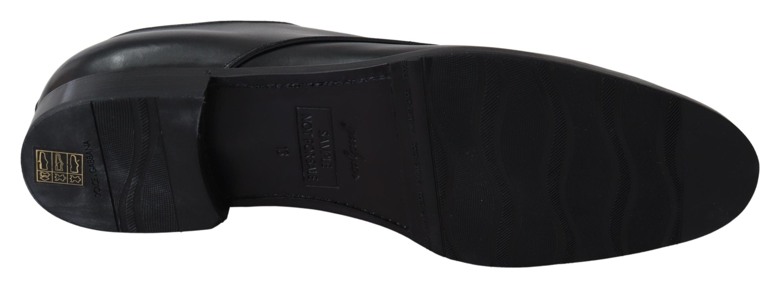 Dolce & Gabbana Black Leather Sartoria Handmade Shoes-7