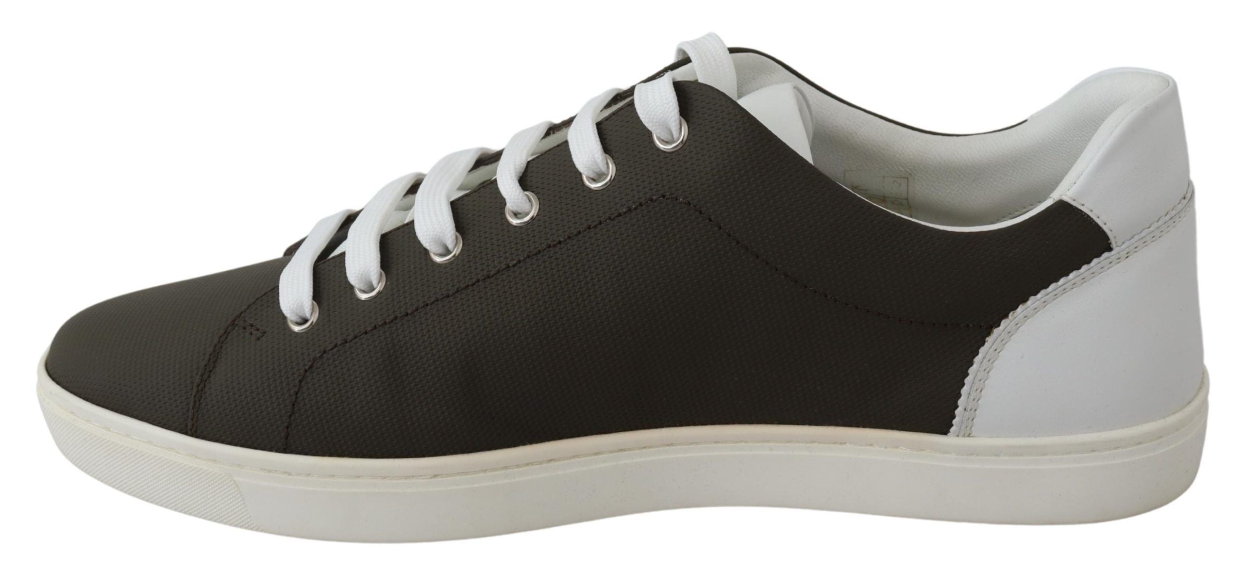 Dolce & Gabbana White Green Leather Low Top Sneakers Shoes-7