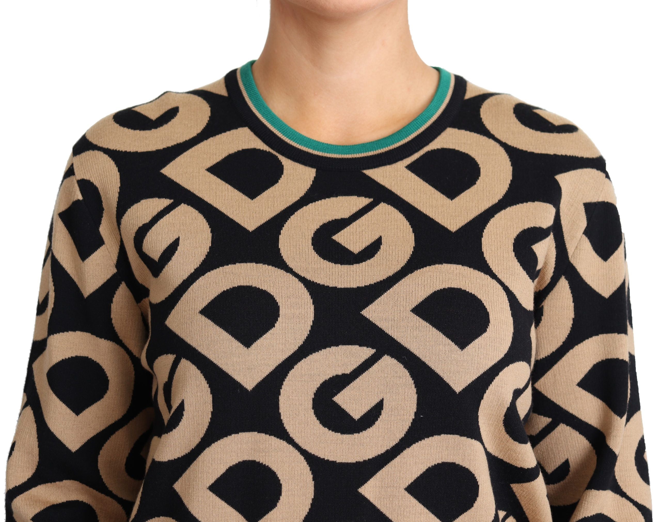 Dolce & Gabbana Multicolor DG Mania round neck pullover in wool-3