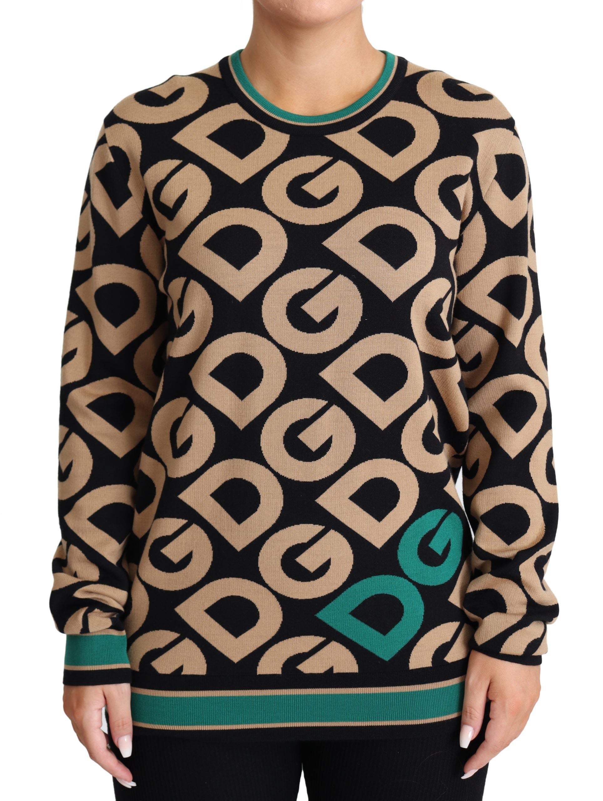 Dolce & Gabbana Multicolor DG Mania round neck pullover in wool-1