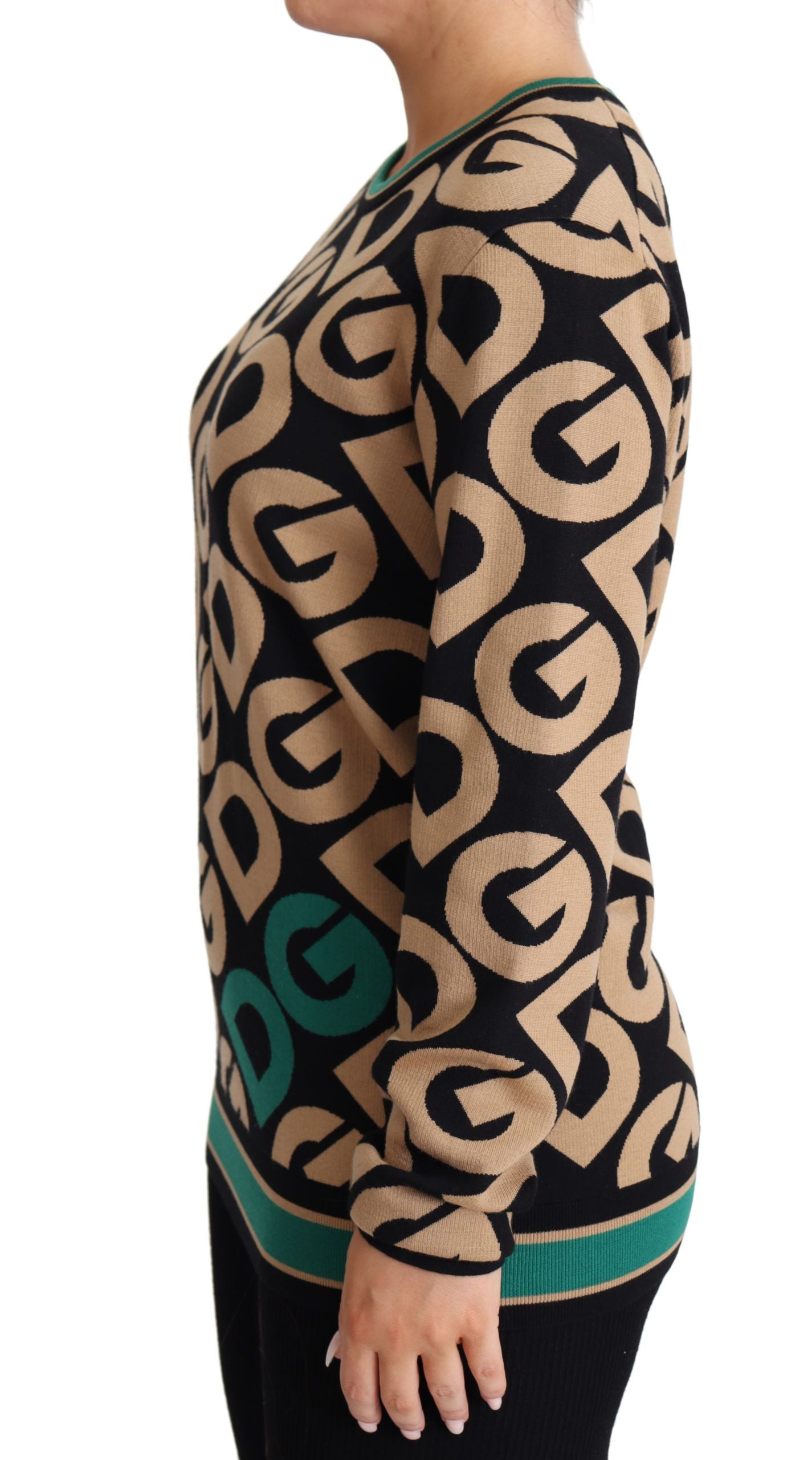 Dolce & Gabbana Multicolor DG Mania round neck pullover in wool-4