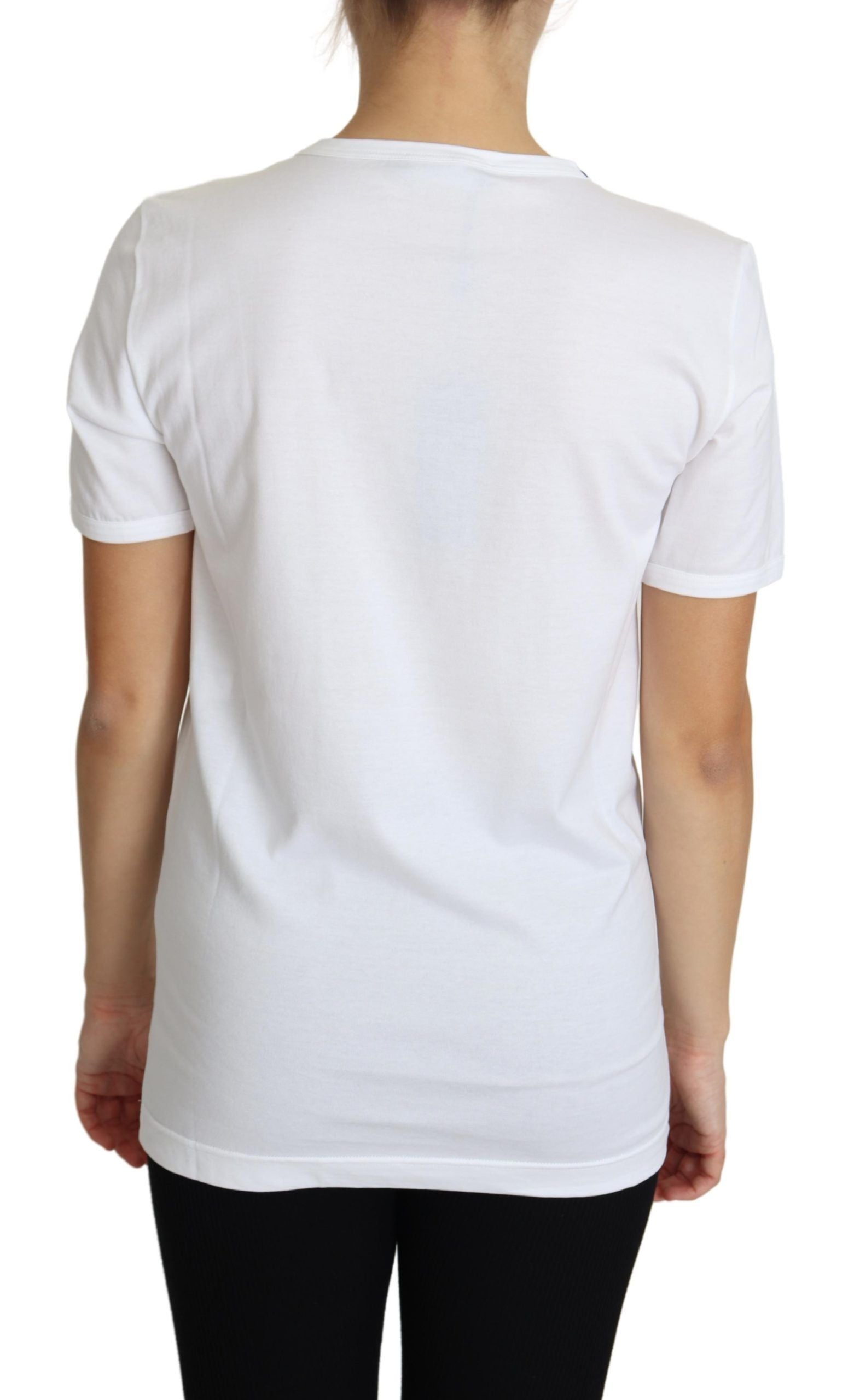 Dolce & Gabbana White San Valentino Heart Crystals T-shirt Top-2