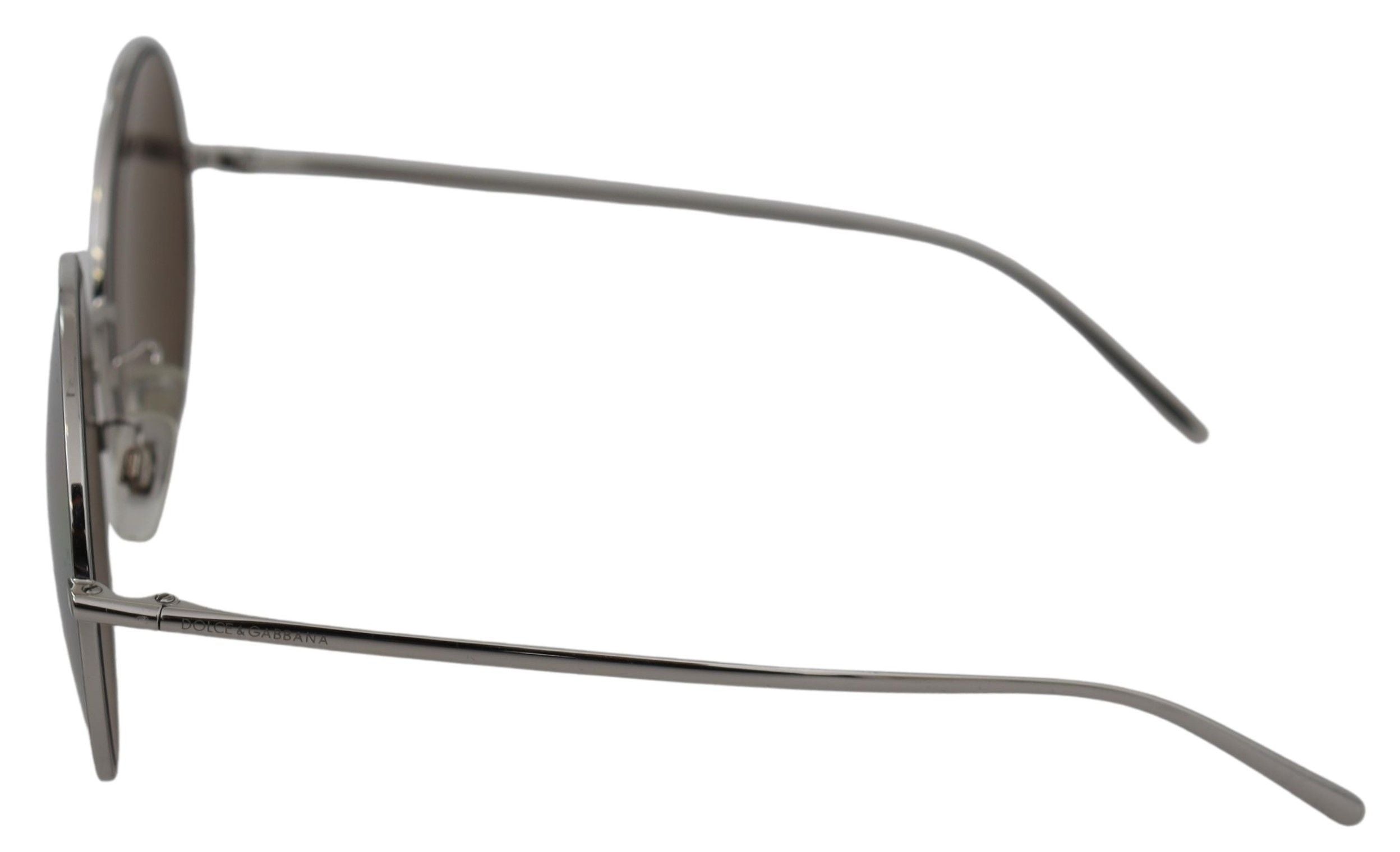 Dolce & Gabbana silver-plated round grey sunglasses for women-2
