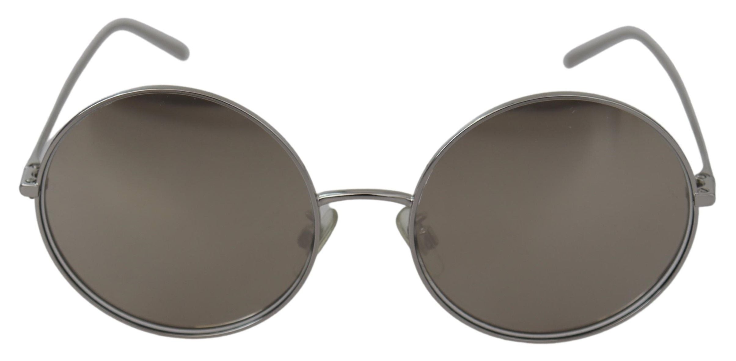 Dolce & Gabbana silver-plated round grey sunglasses for women
