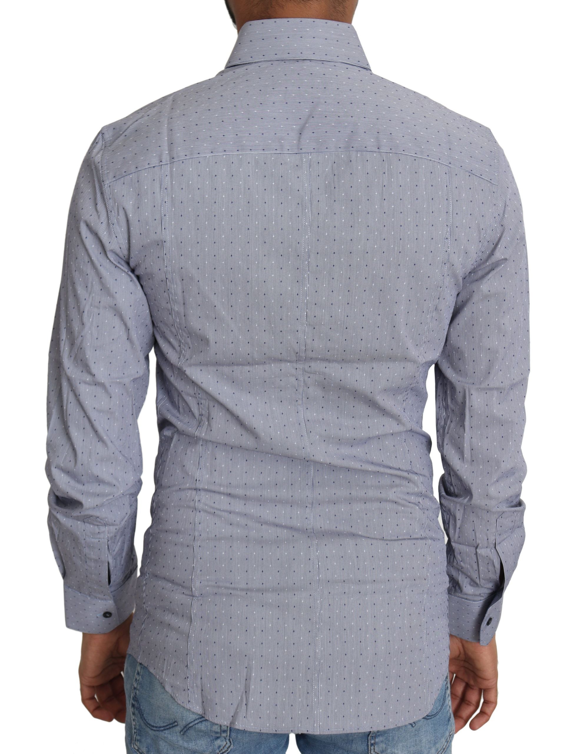 Dolce & Gabbana Grey, polka-dotted, semi-buttoned shirt SICILIA-2