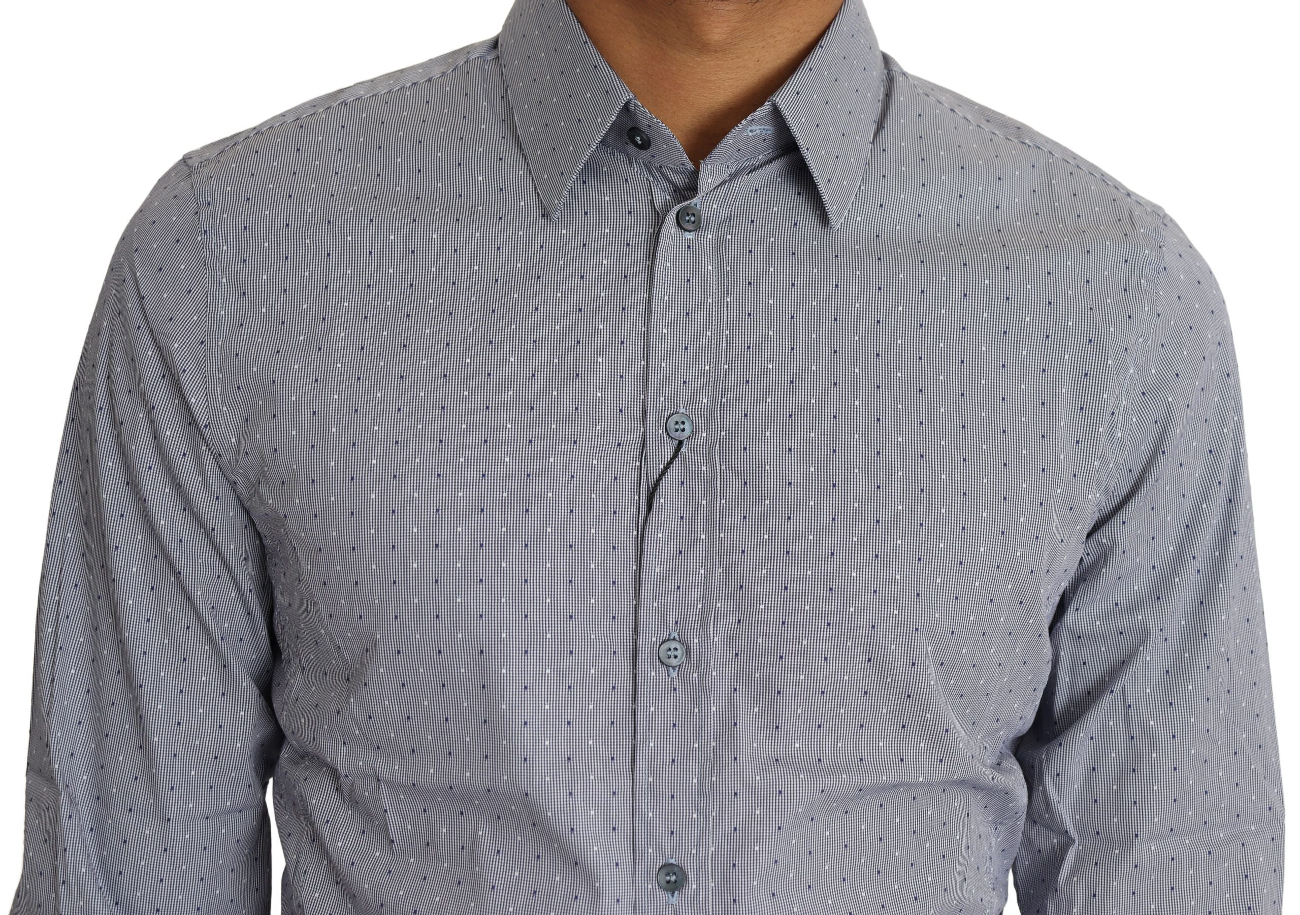 Dolce & Gabbana Grey, polka-dotted, semi-buttoned shirt SICILIA-3