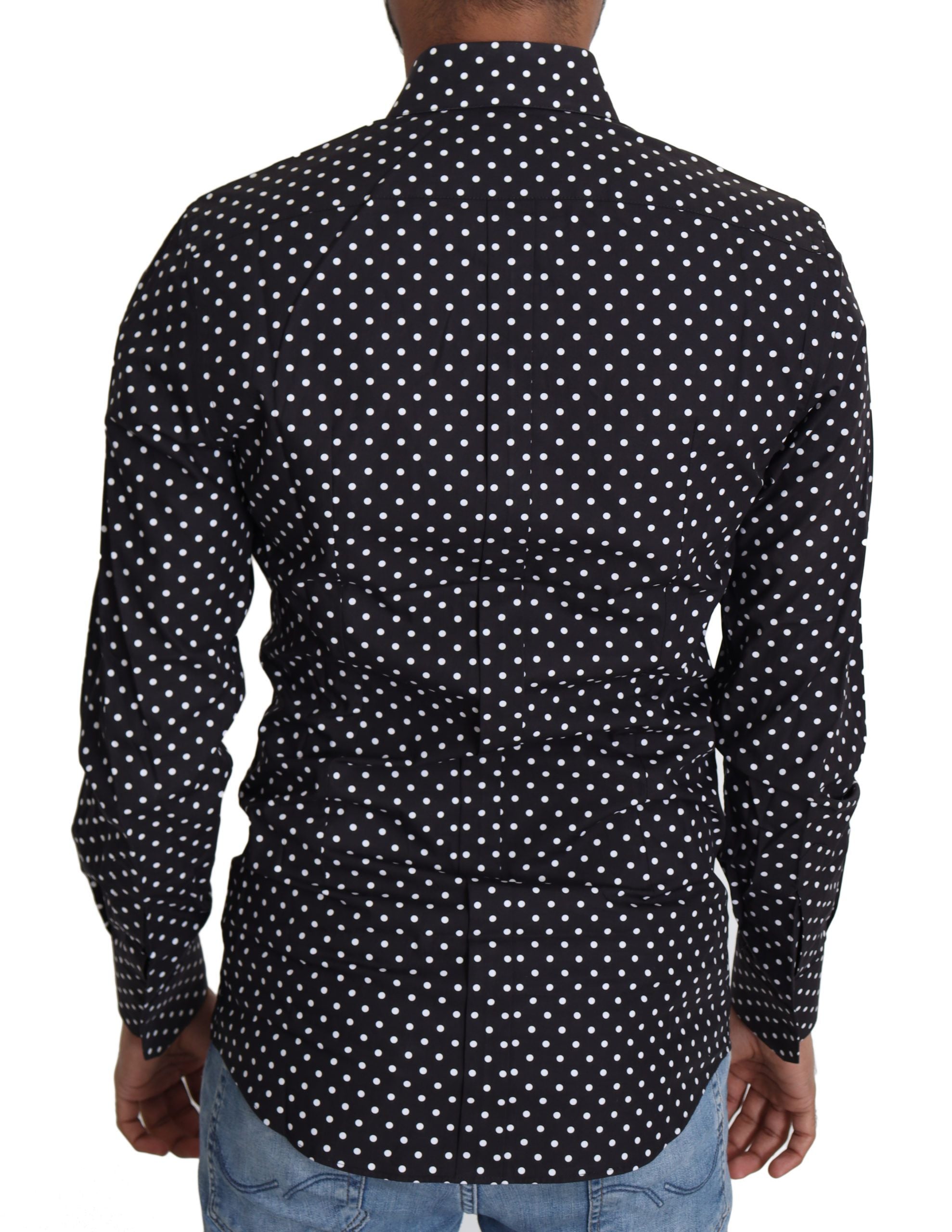 Dolce & Gabbana Black and White Polka Dot Casual Shirt-2
