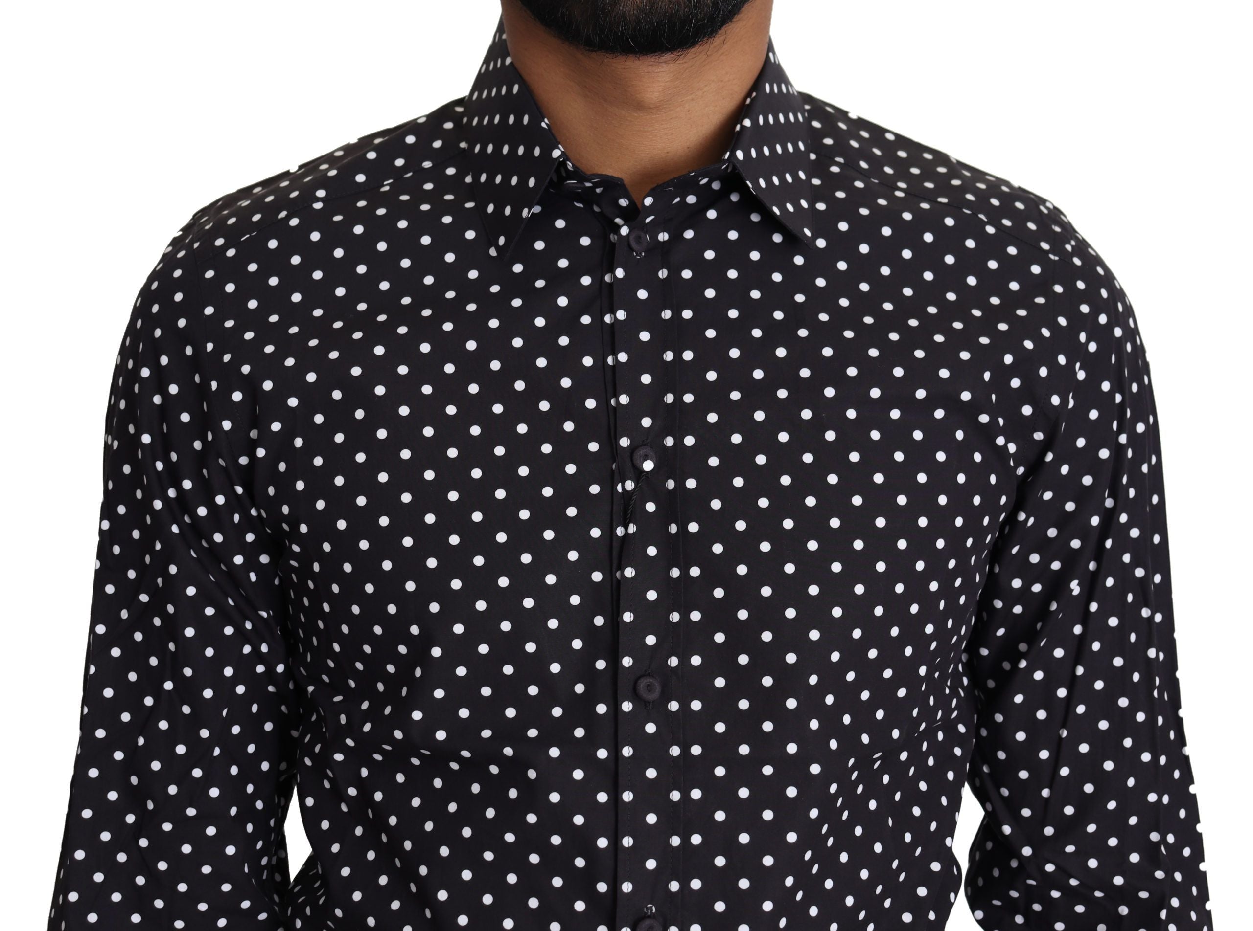 Dolce & Gabbana Black and White Polka Dot Casual Shirt-3