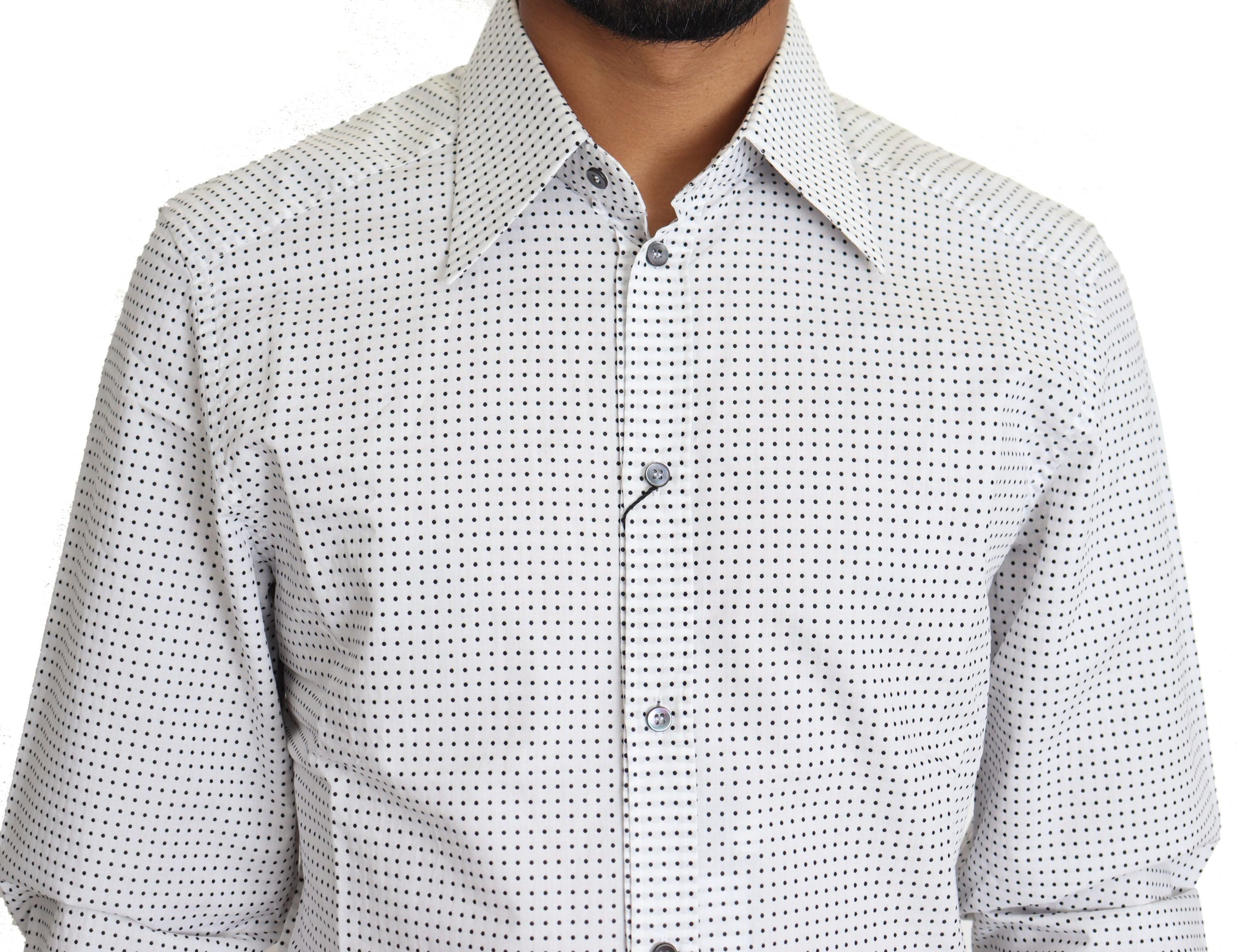 Dolce & Gabbana black and white polka dot shirt-3