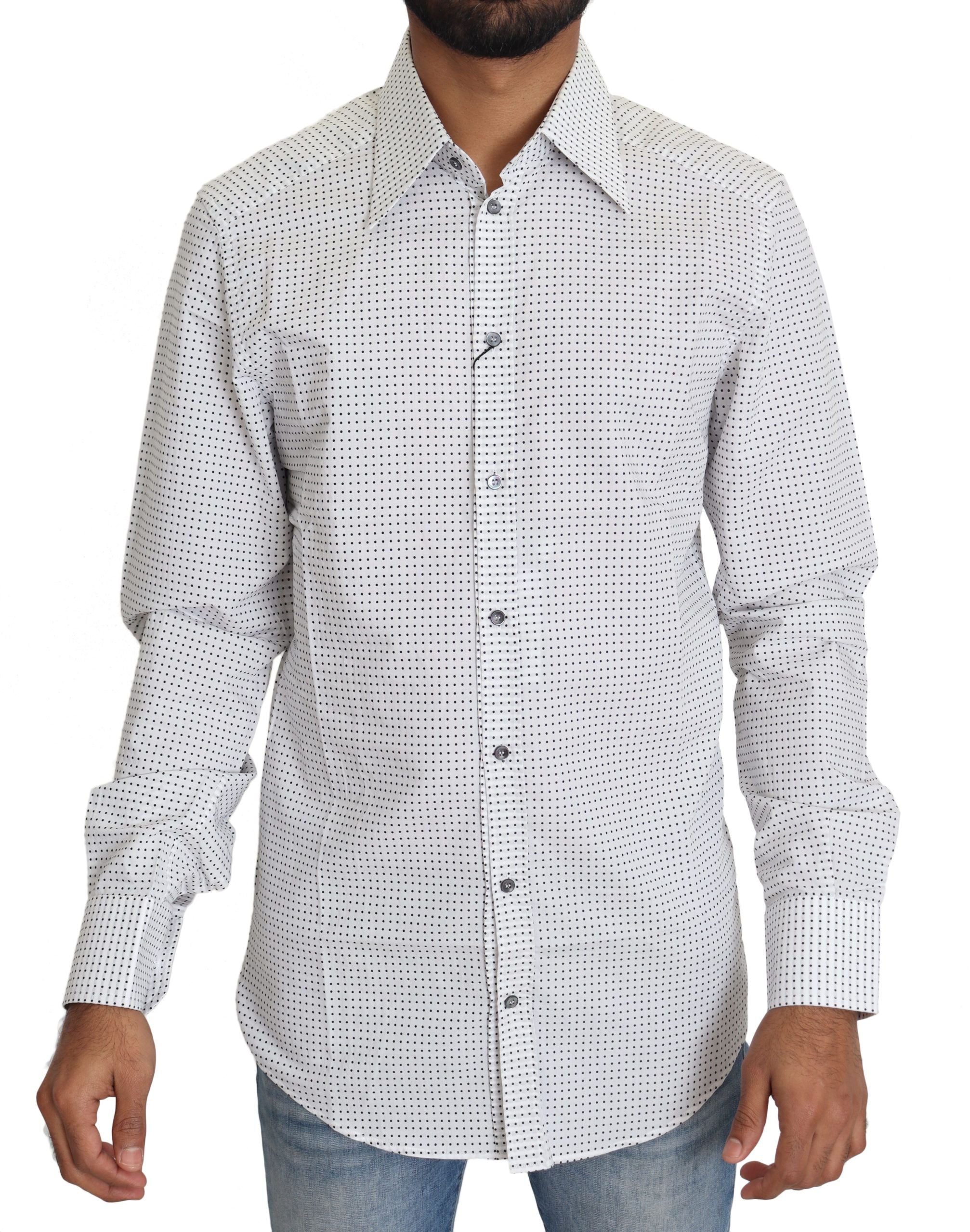 Dolce & Gabbana black and white polka dot shirt-1