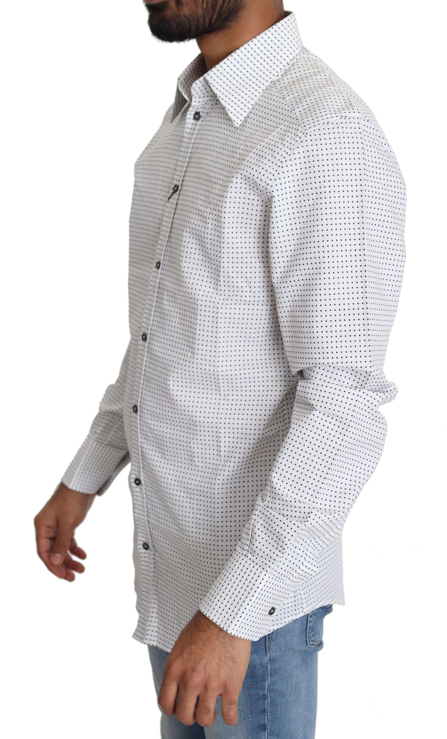 Dolce & Gabbana black and white polka dot shirt-4
