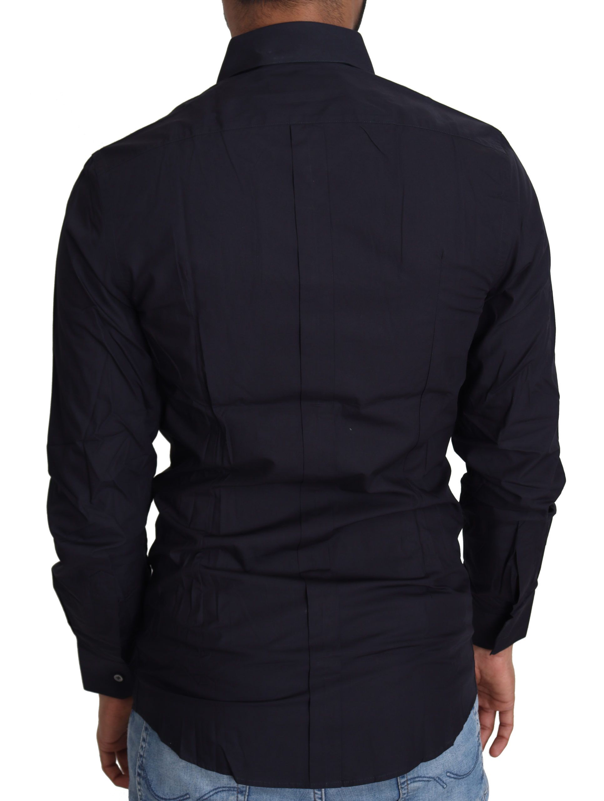 Dolce & Gabbana Marineblaues formelles Hemd aus Baumwolle-2