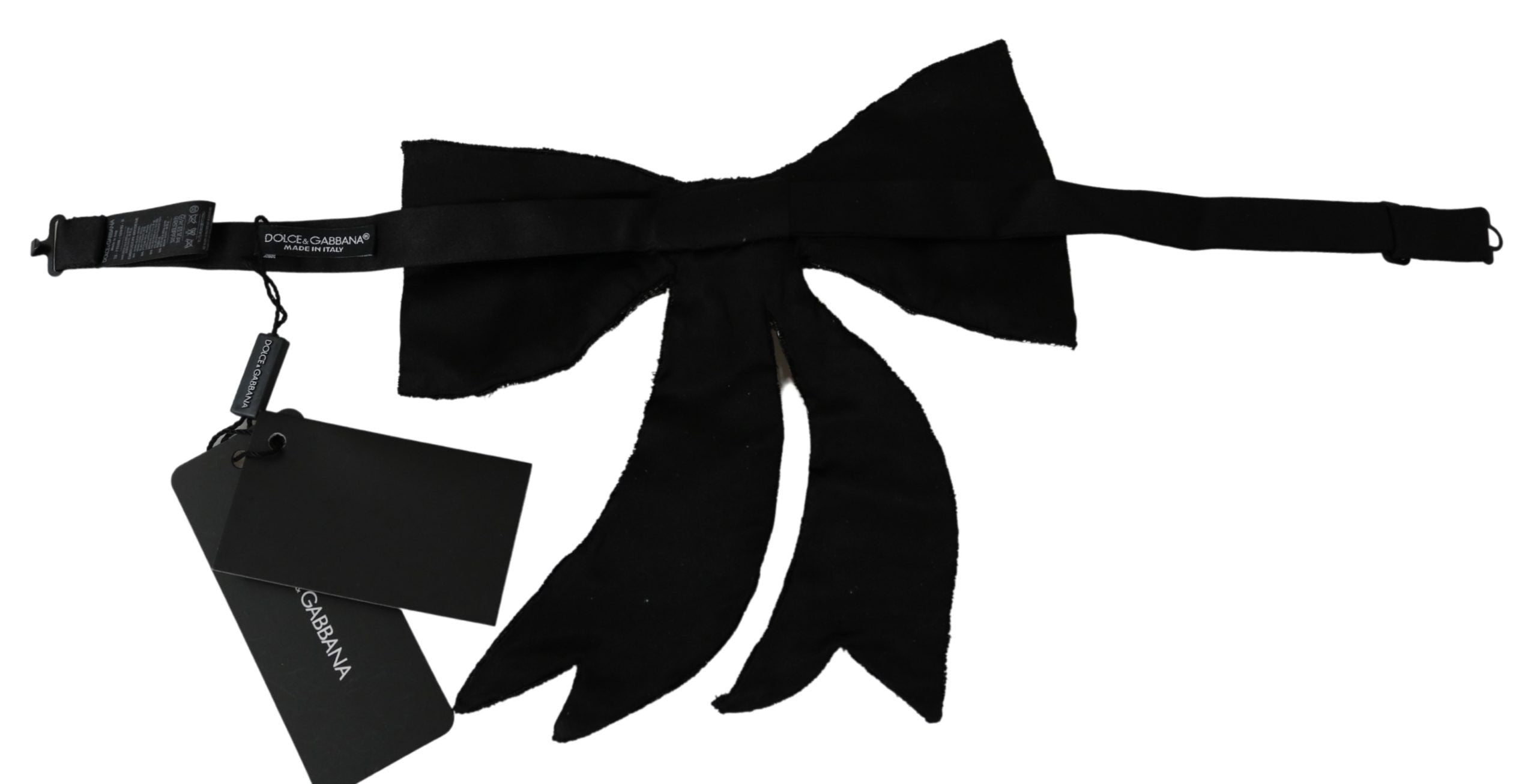 Dolce & Gabbana Silver-colored 100% Silk Crystal Embellished Women's Bow Tie-2