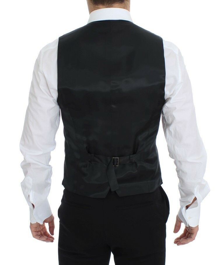 Dolce & Gabbana Grey Wool Stretch Dress Blazer Vest-3