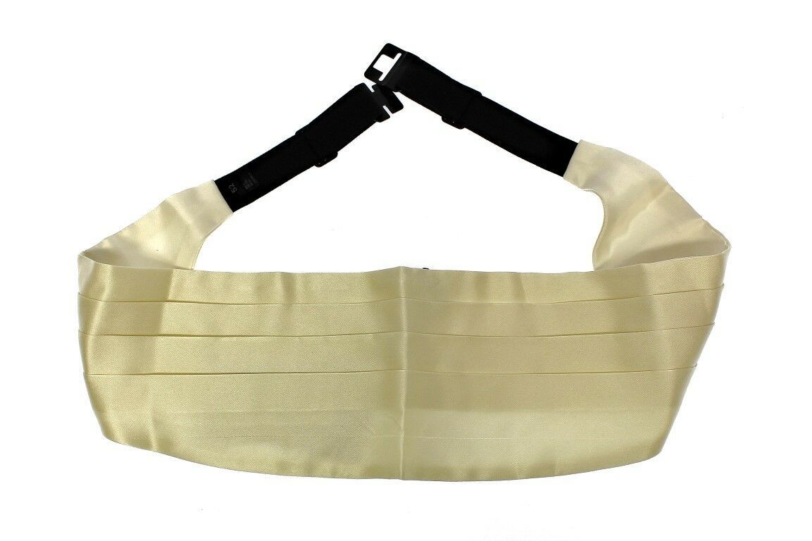 Dolce & Gabbana White Silk Cummerbund Belt with Waist