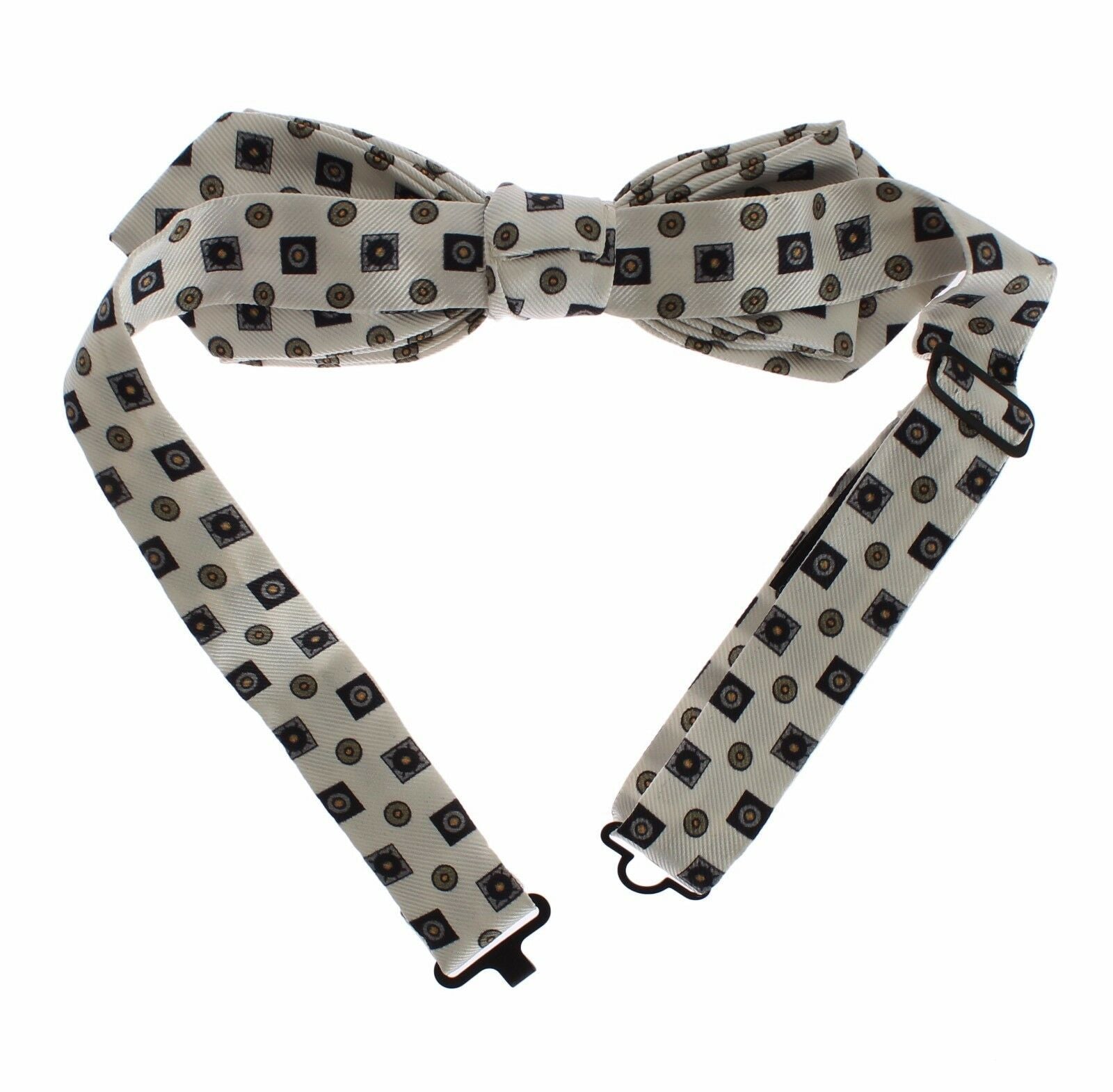 Pajarita de seda blanca Dolce & Gabbana con cinturón de cuero para hombre en caja de regalo-4