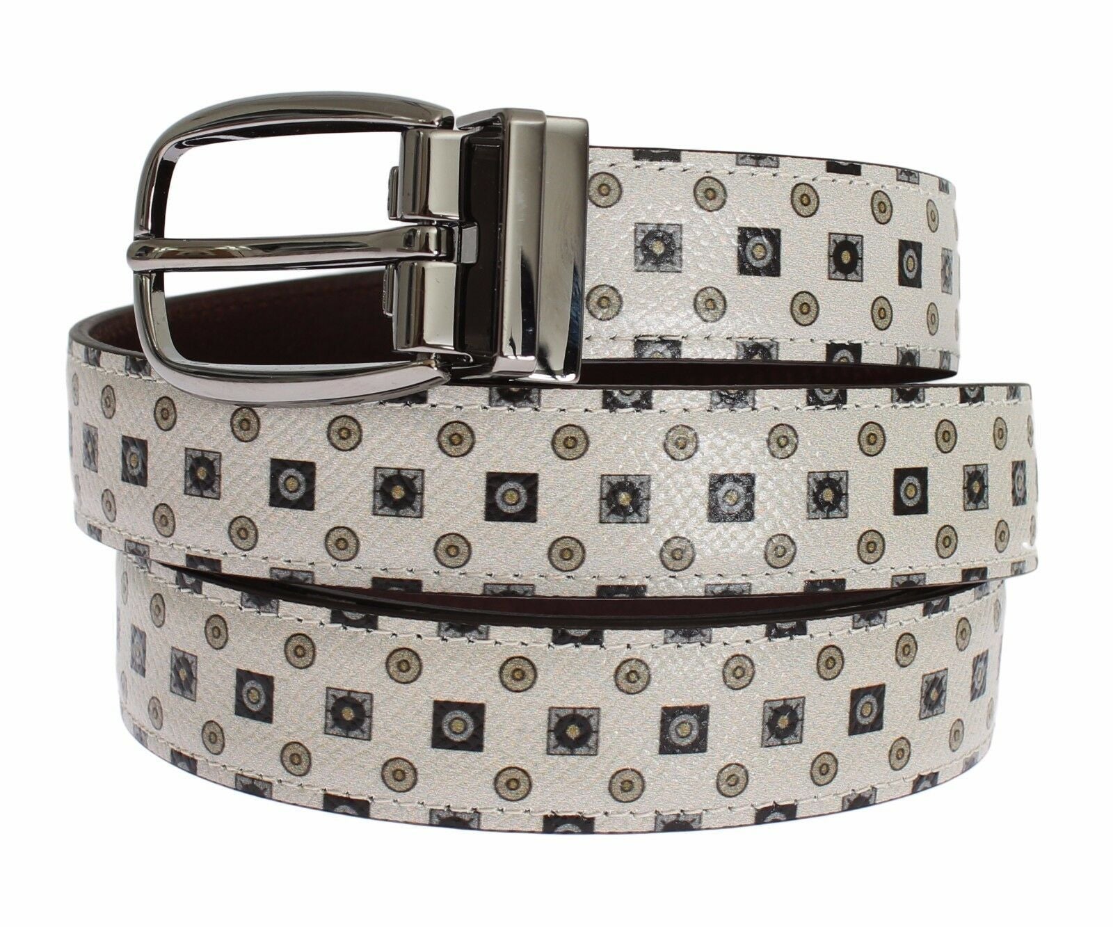 Pajarita de seda blanca Dolce & Gabbana con cinturón de cuero para hombre en caja de regalo-7