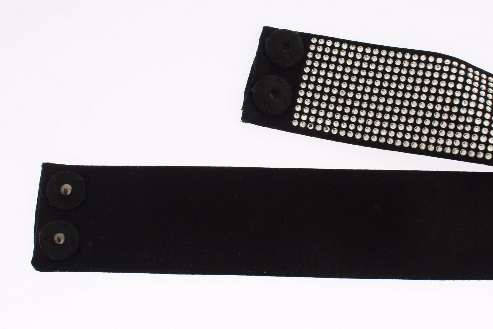 Dolce & Gabbana black silk belt with clear crystal bow for the waist-7