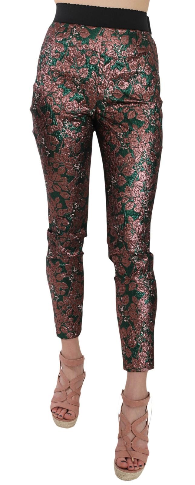 Dolce & Gabbana Multicolor shimmering brocade jacquard crop pants