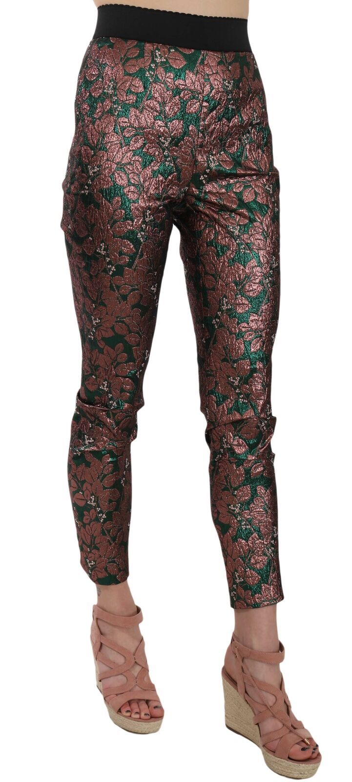 Dolce & Gabbana Multicolor shimmering brocade jacquard crop pants-2