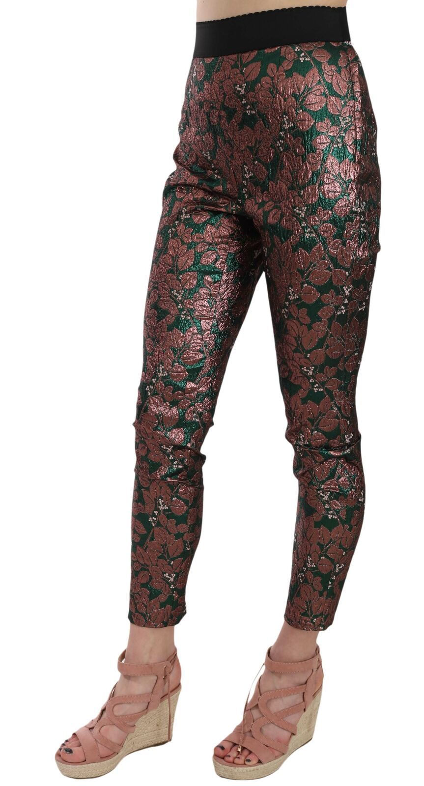 Dolce & Gabbana Multicolor shimmering brocade jacquard crop pants-3