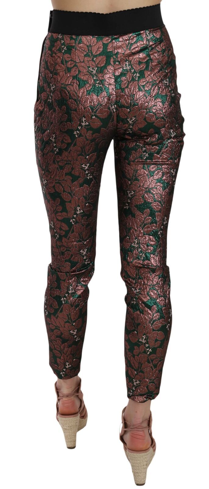 Dolce & Gabbana Multicolor shimmering brocade jacquard crop pants-4
