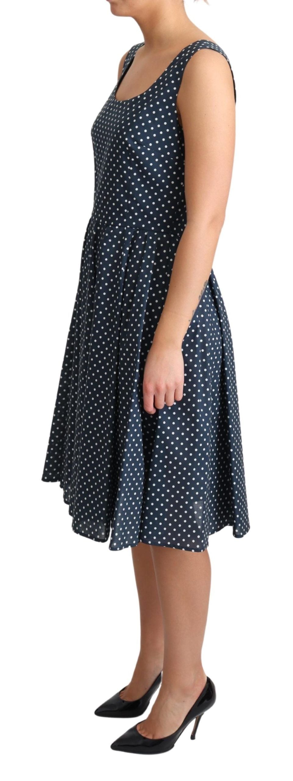 Dolce & Gabbana blue polka dot A-line dress in cotton-2