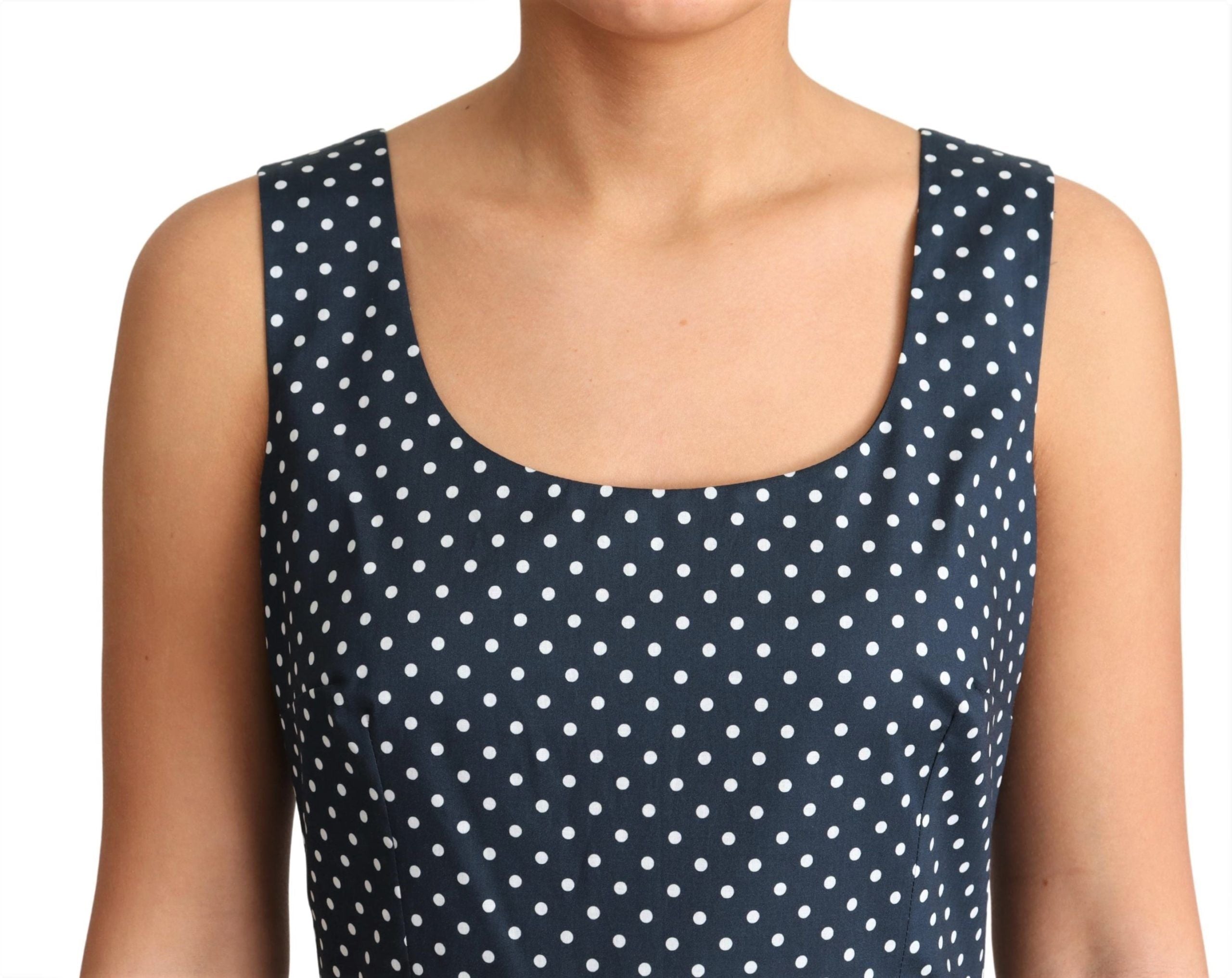 Dolce & Gabbana blue polka dot A-line dress in cotton-4