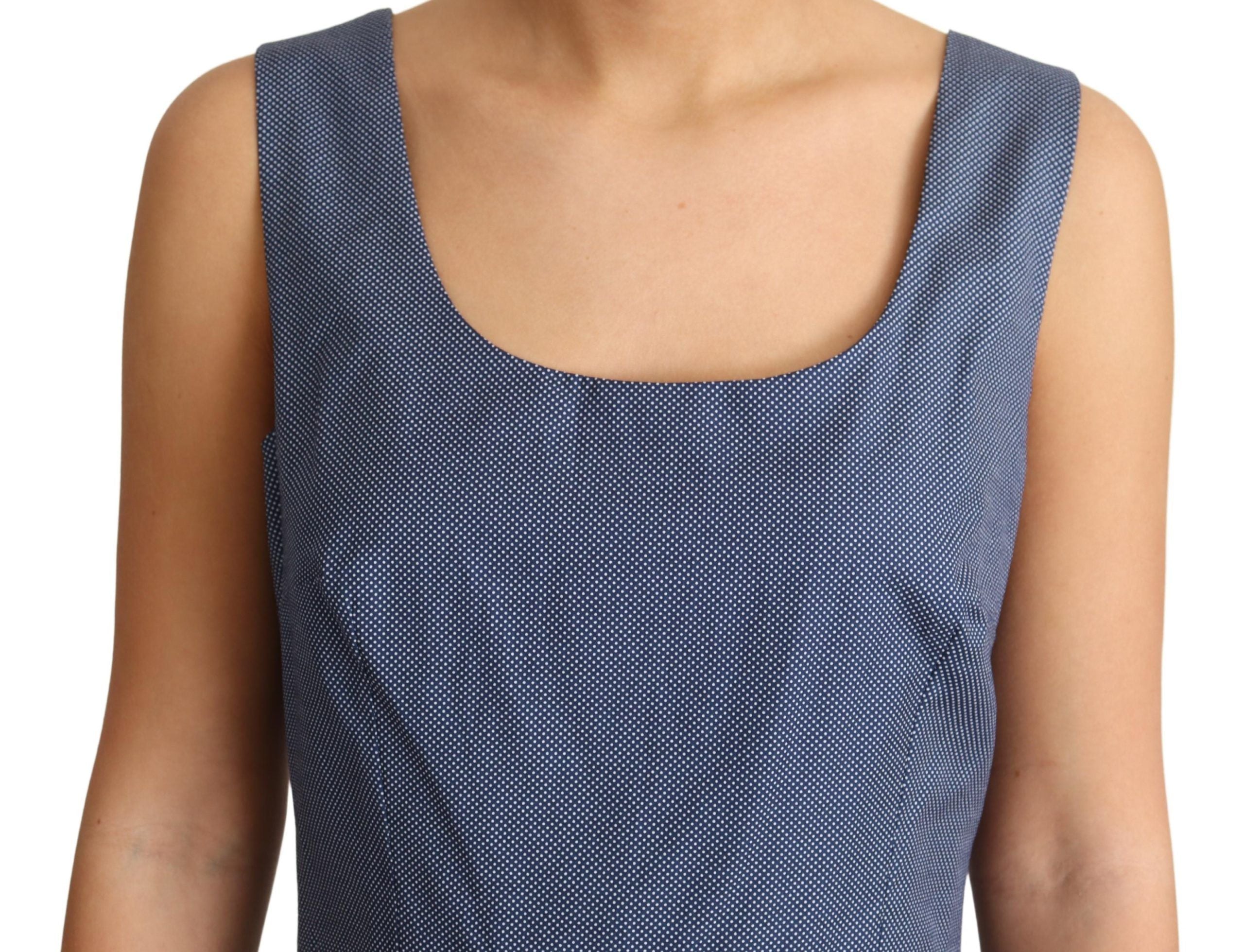 Dolce & Gabbana blue stretch dress with polka-dot cotton in an A-line silhouette-5
