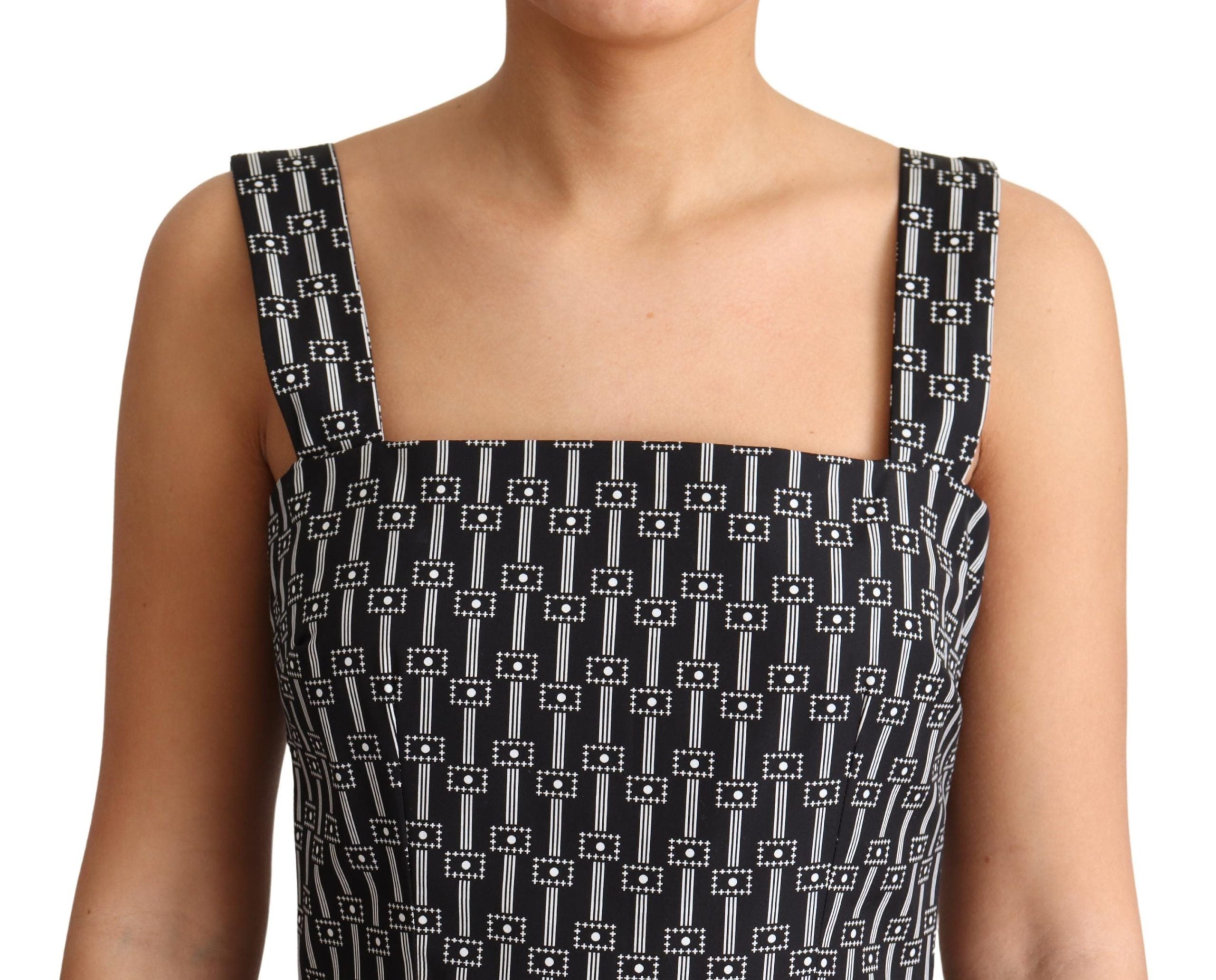 Dolce & Gabbana black and white patterned cotton A-line dress-2