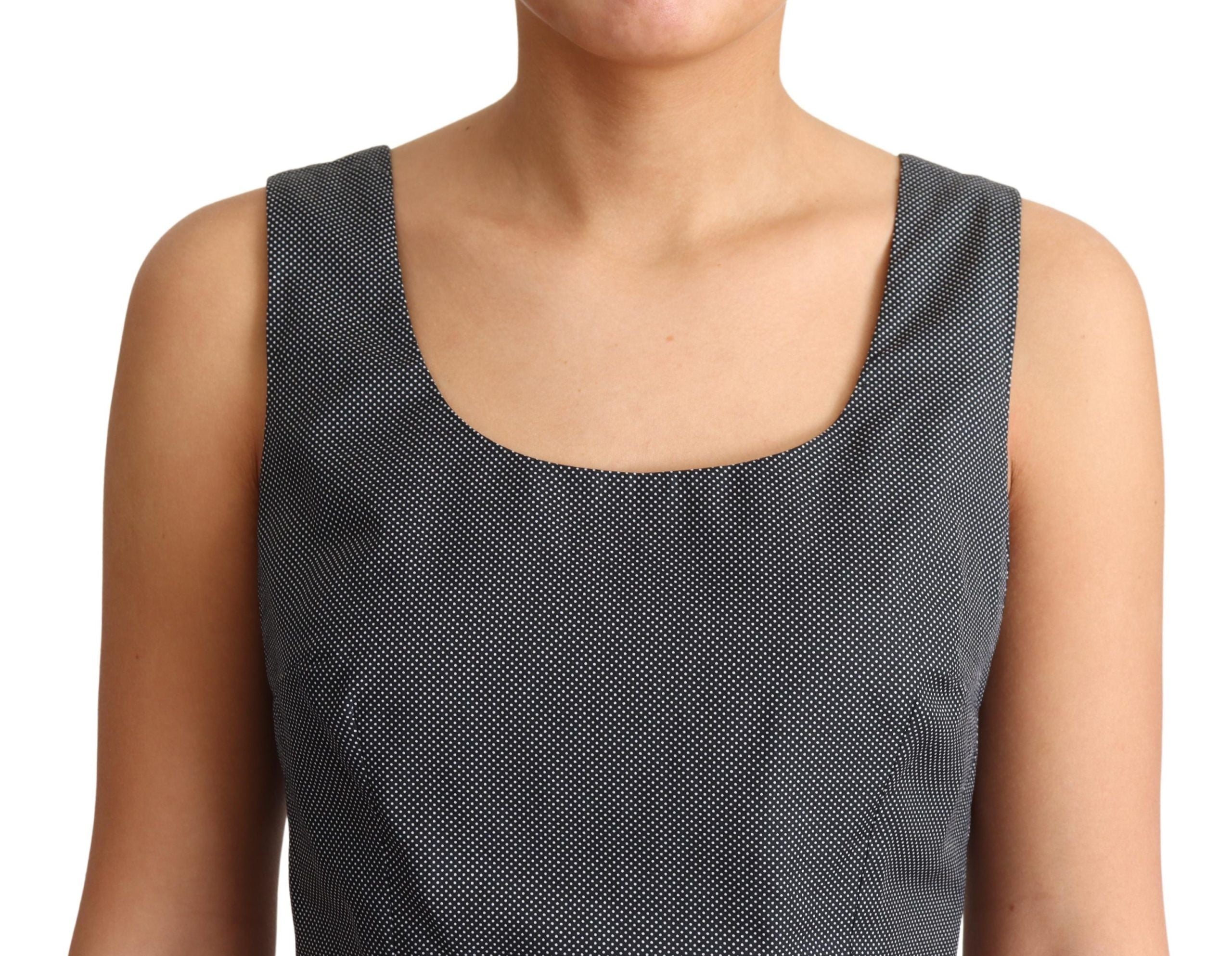 Dolce & Gabbana Schwarzes gepunktetes A-Linien-Kleid aus Baumwolle-5