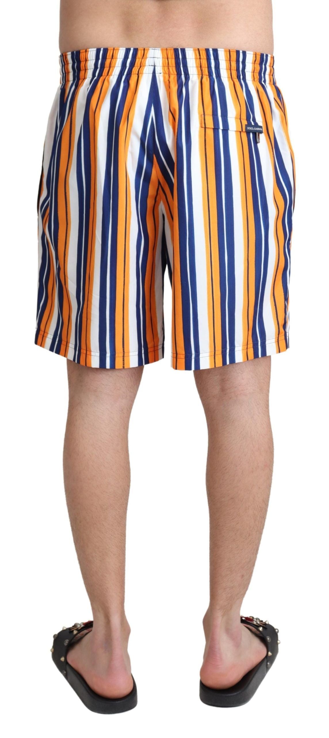 Dolce & Gabbana Multicolor Striped Beachwear Swim Shorts-3