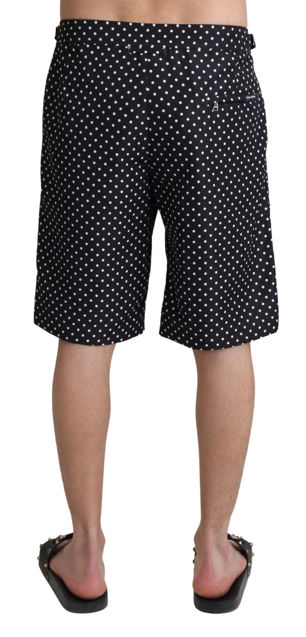 Dolce & Gabbana Black Polka Dot Beachwear Shorts Swimwear-3