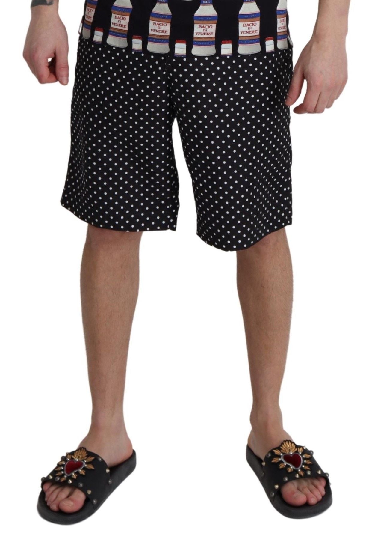 Dolce & Gabbana Black Polka Dot Beachwear Shorts Swimwear-4