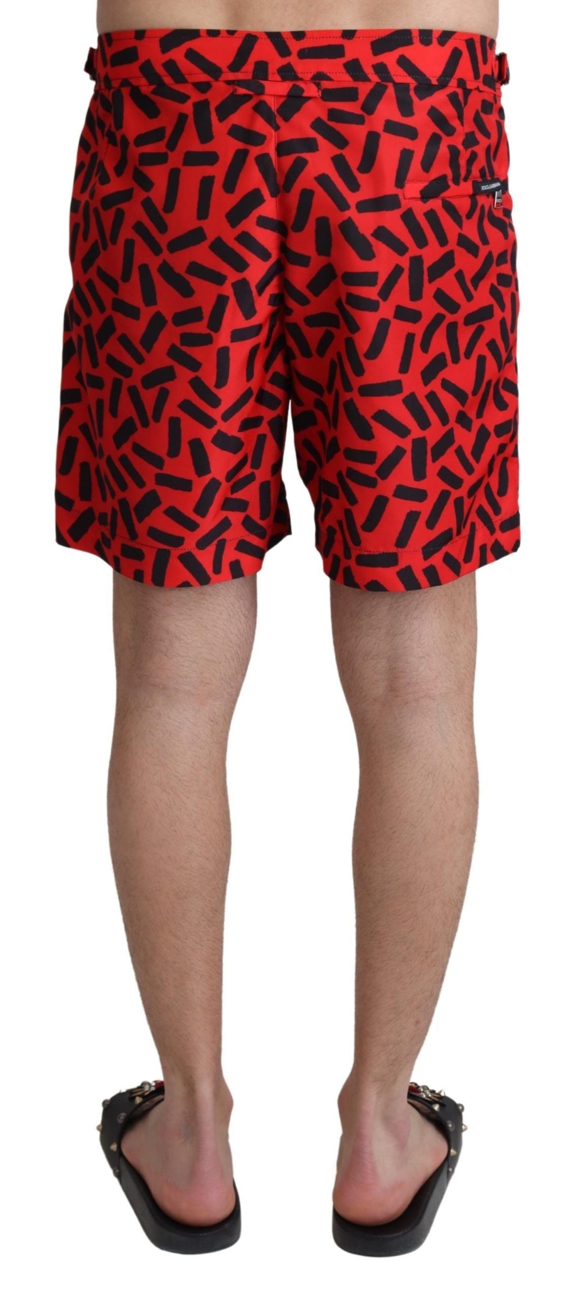 Dolce & Gabbana Red Patterned Beachwear Shorts Swimwear-3