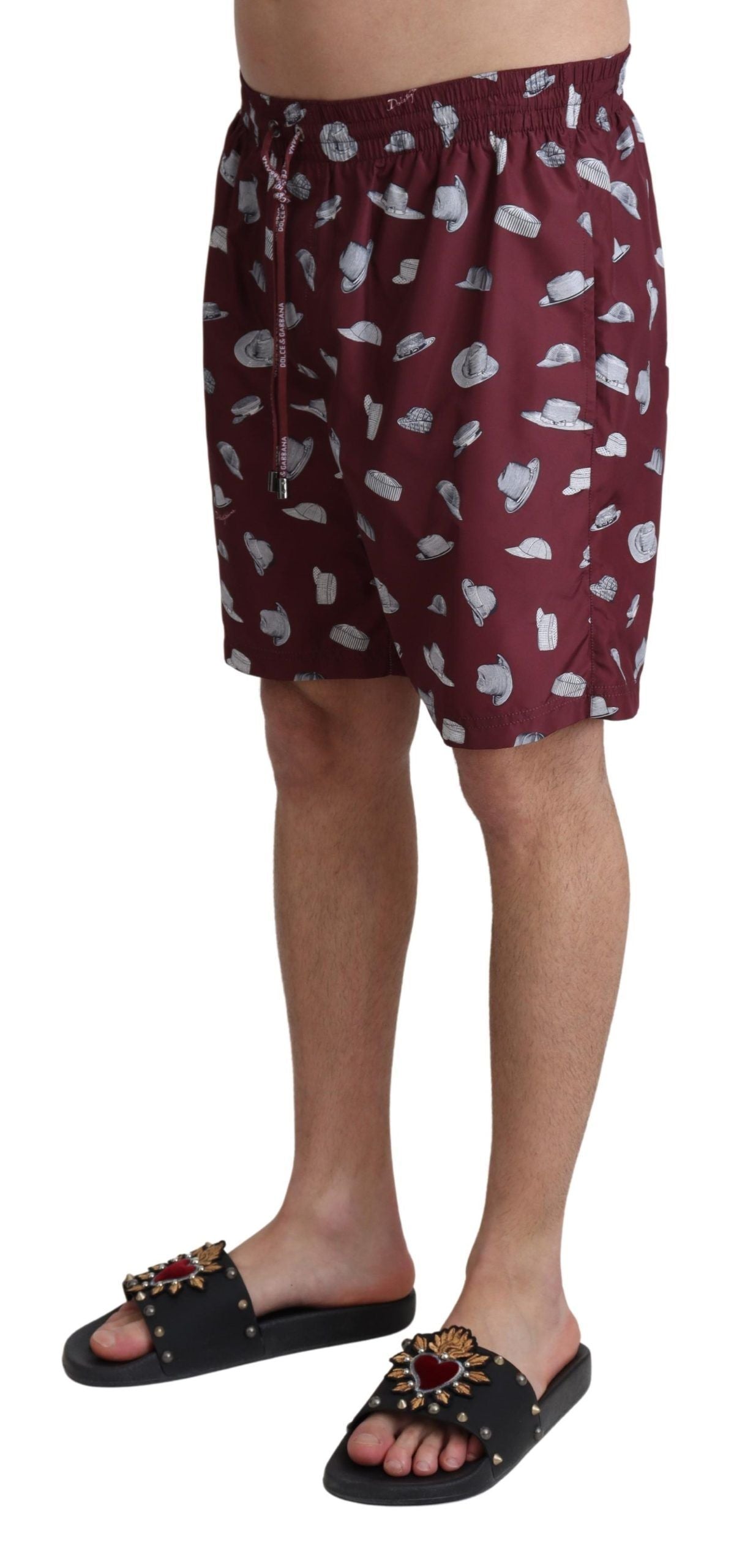 Dolce & Gabbana Maroon Hüte Print Strandbekleidung Shorts Bademode-2
