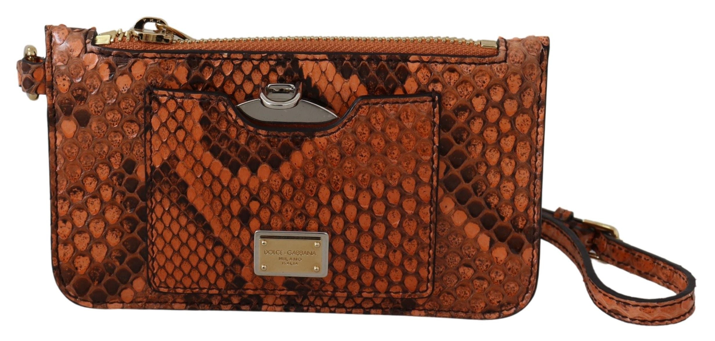 Dolce & Gabbana Brown Leather Wallet Mirror AGNESE Wallet