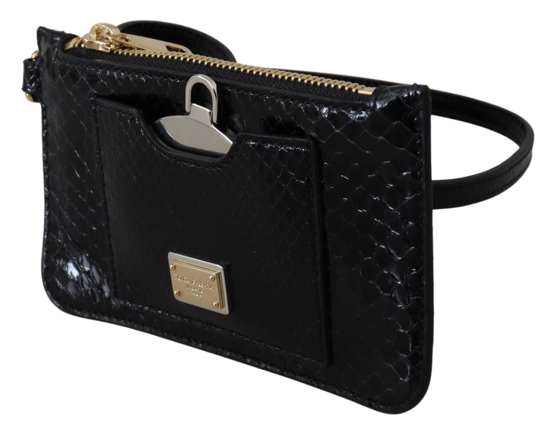 Dolce & Gabbana Black Leather Wallet Handbag Mirror Agnese Wallet-2