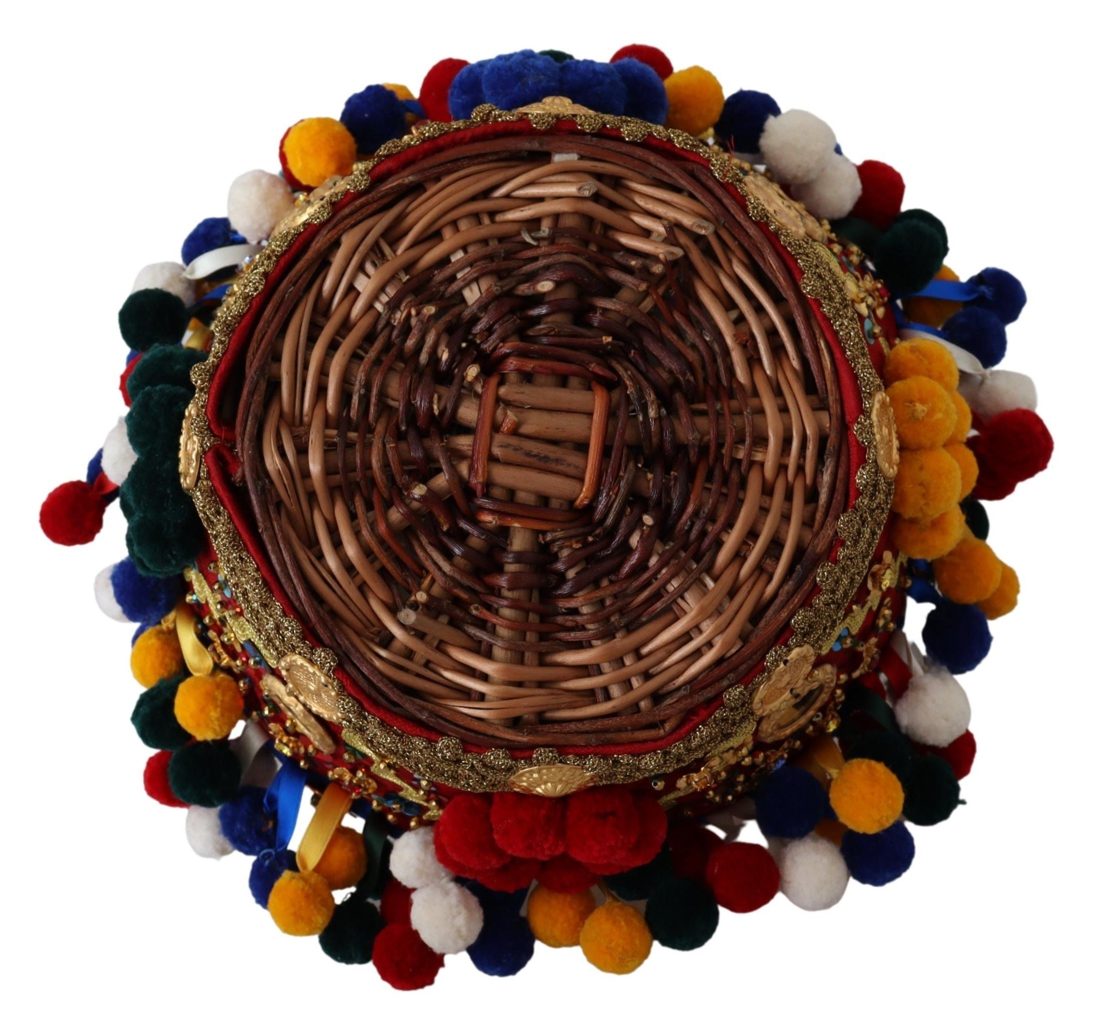 Bolso tote Agnese Basket de algodón multicolor con adornos de Dolce & Gabbana-3