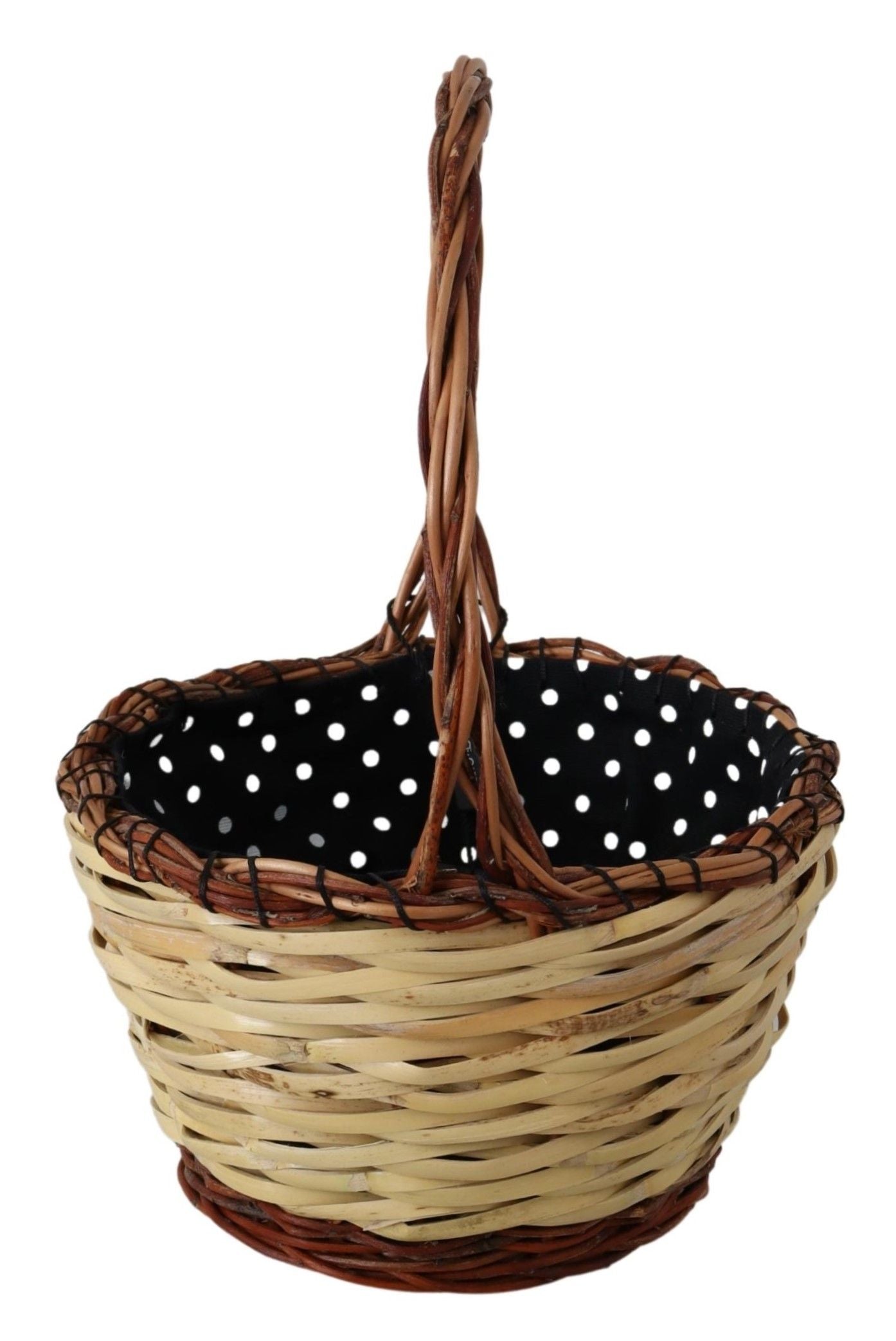 Bolso tote de mimbre con diseño de sauce y madera beige de Dolce & Gabbana-2