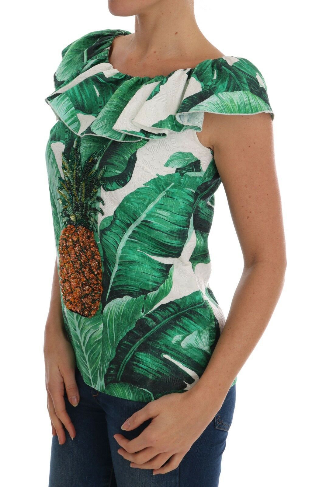 Dolce & Gabbana Pineapple Banana Sequin Blouse T-Shirt-2