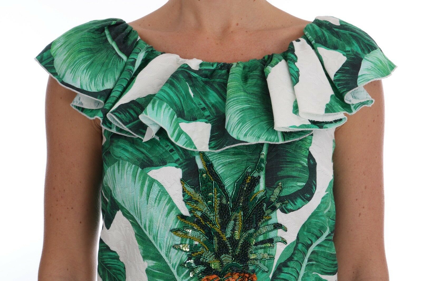 Dolce & Gabbana Pineapple Banana Sequin Blouse T-Shirt-4