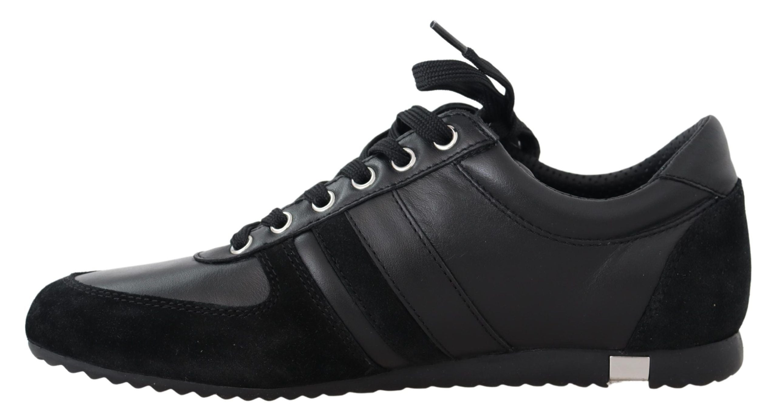 Dolce & Gabbana Black Logo Leather Casual Sneakers Shoes-2