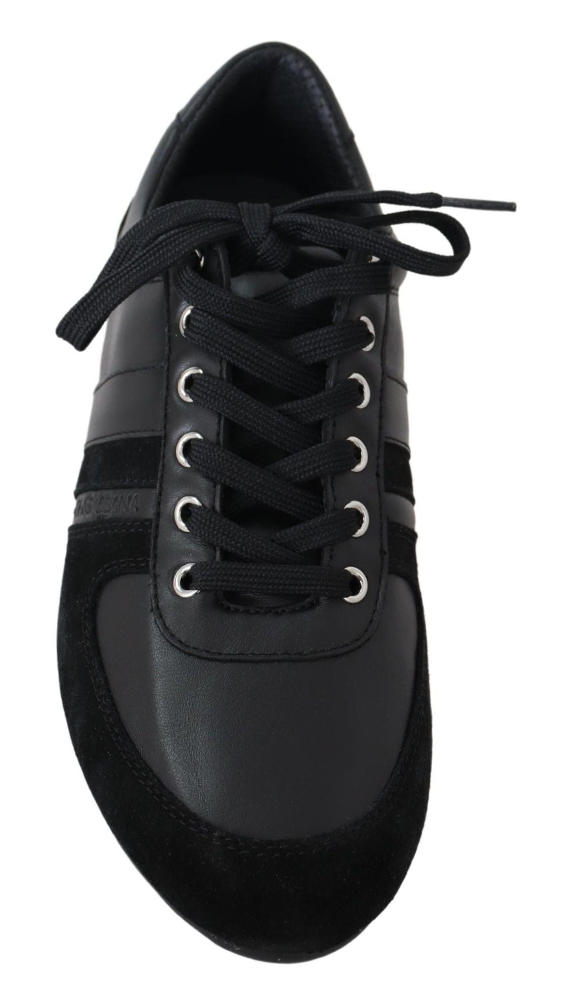 Dolce & Gabbana Black Logo Leather Casual Sneakers Shoes-4