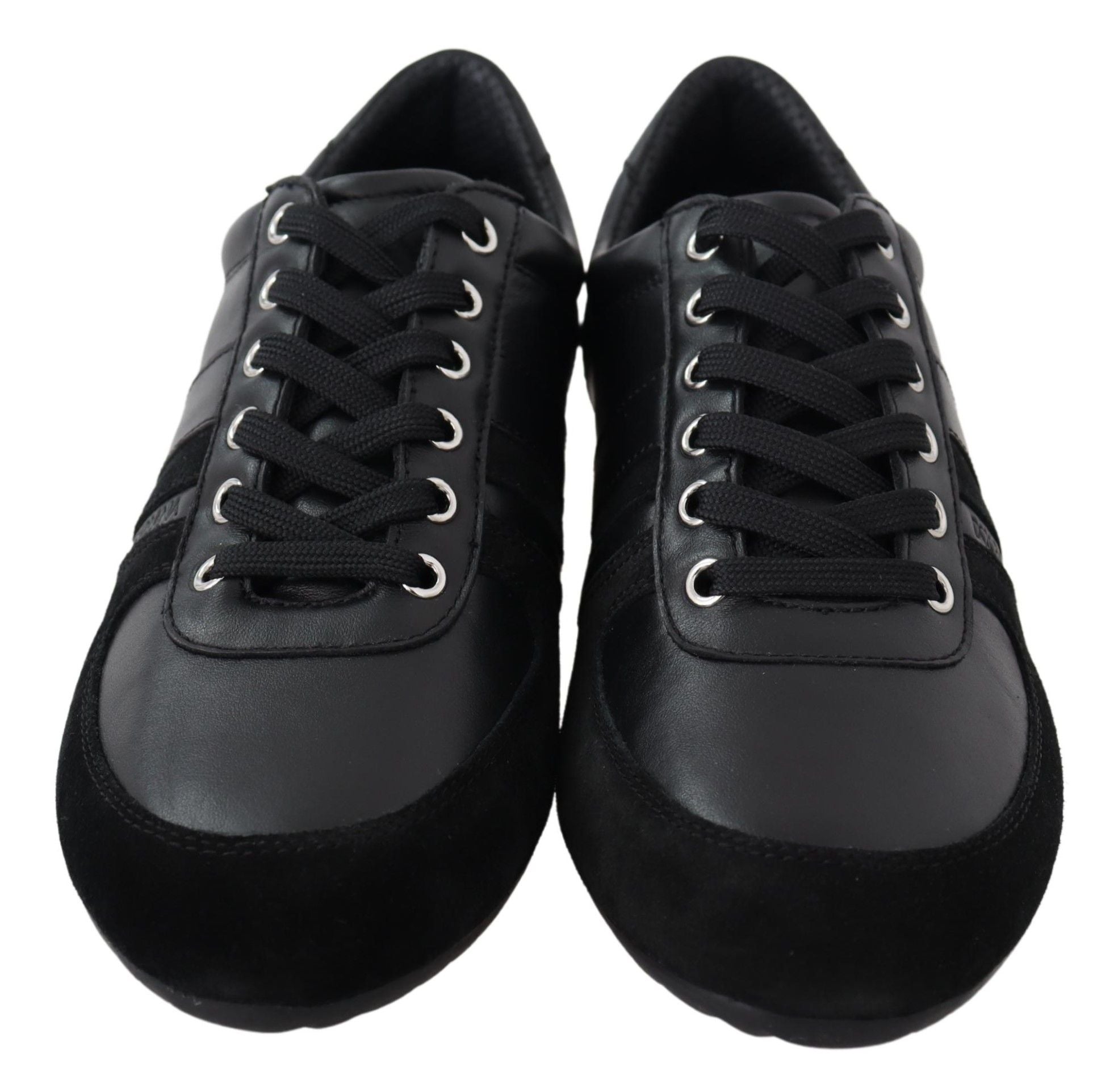 Dolce & Gabbana Black Logo Leather Casual Sneakers Shoes-5