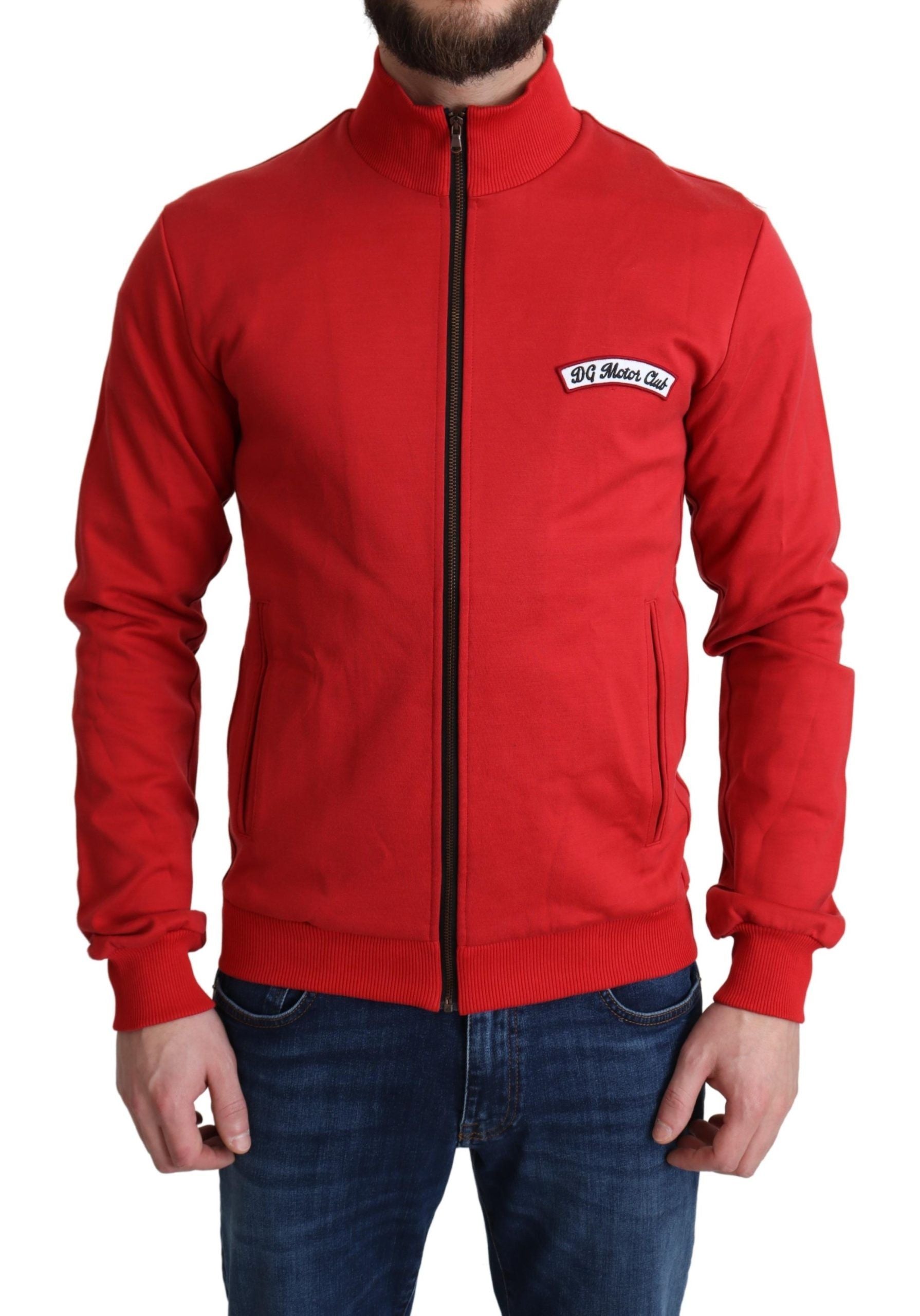 Dolce & Gabbana Rote DG Motor Club Strickjacke mit Reißverschluss-1