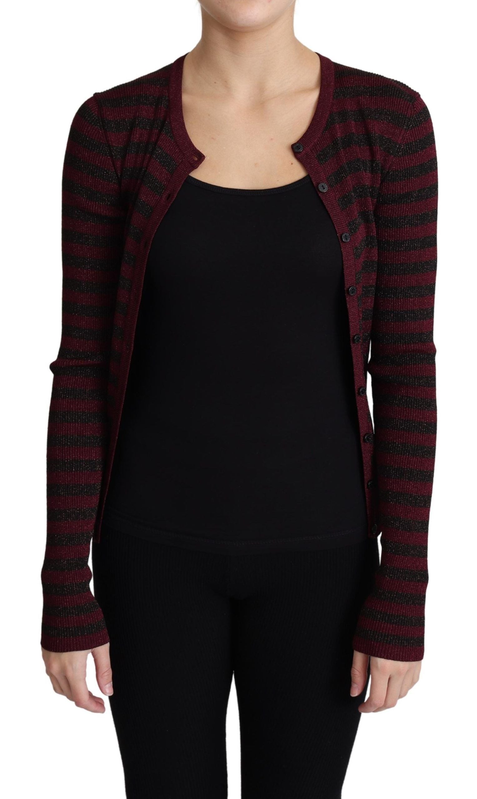 Jersey de punto de viscosa a rayas negras y rojas de Dolce & Gabbana-2
