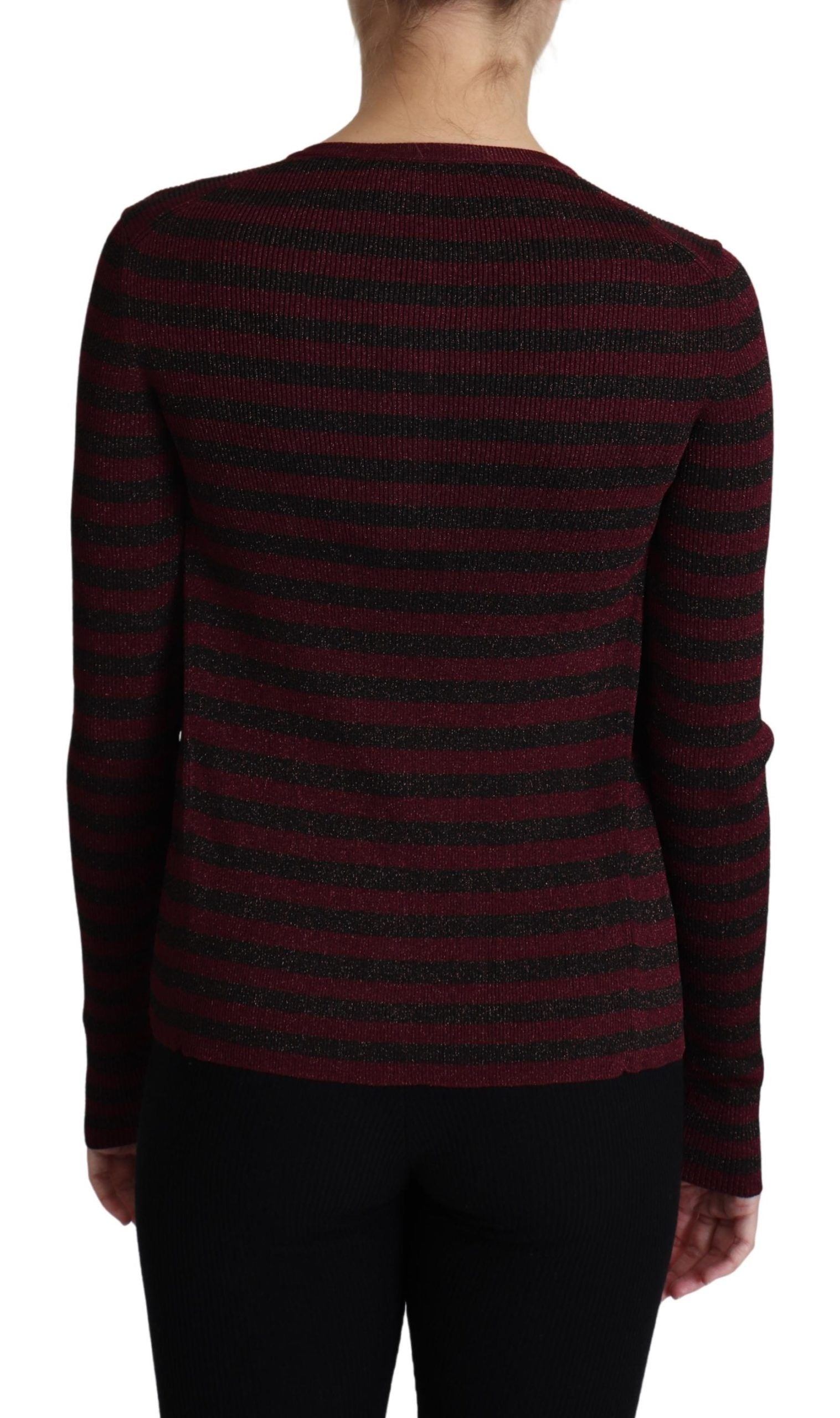 Jersey de punto de viscosa a rayas negras y rojas de Dolce & Gabbana-4
