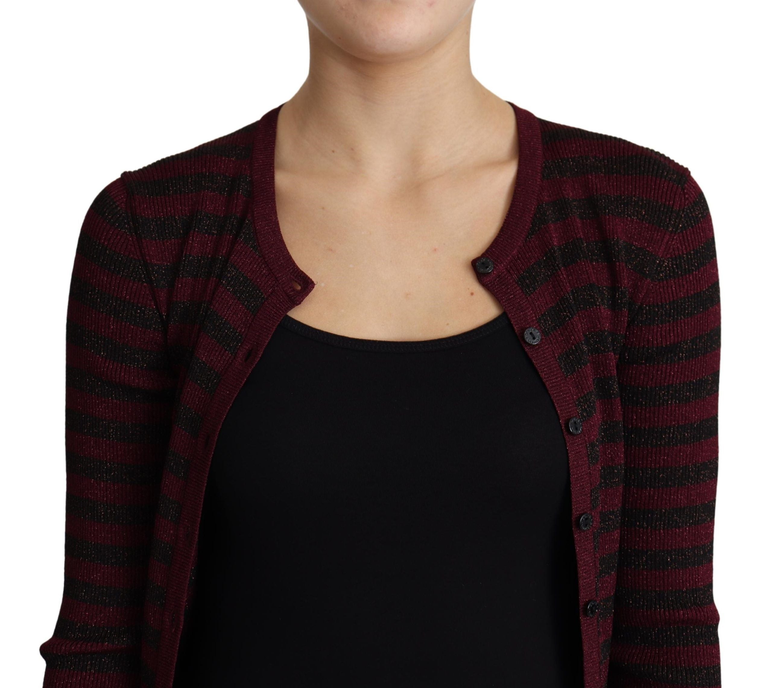 Jersey de punto de viscosa a rayas negras y rojas de Dolce & Gabbana-5