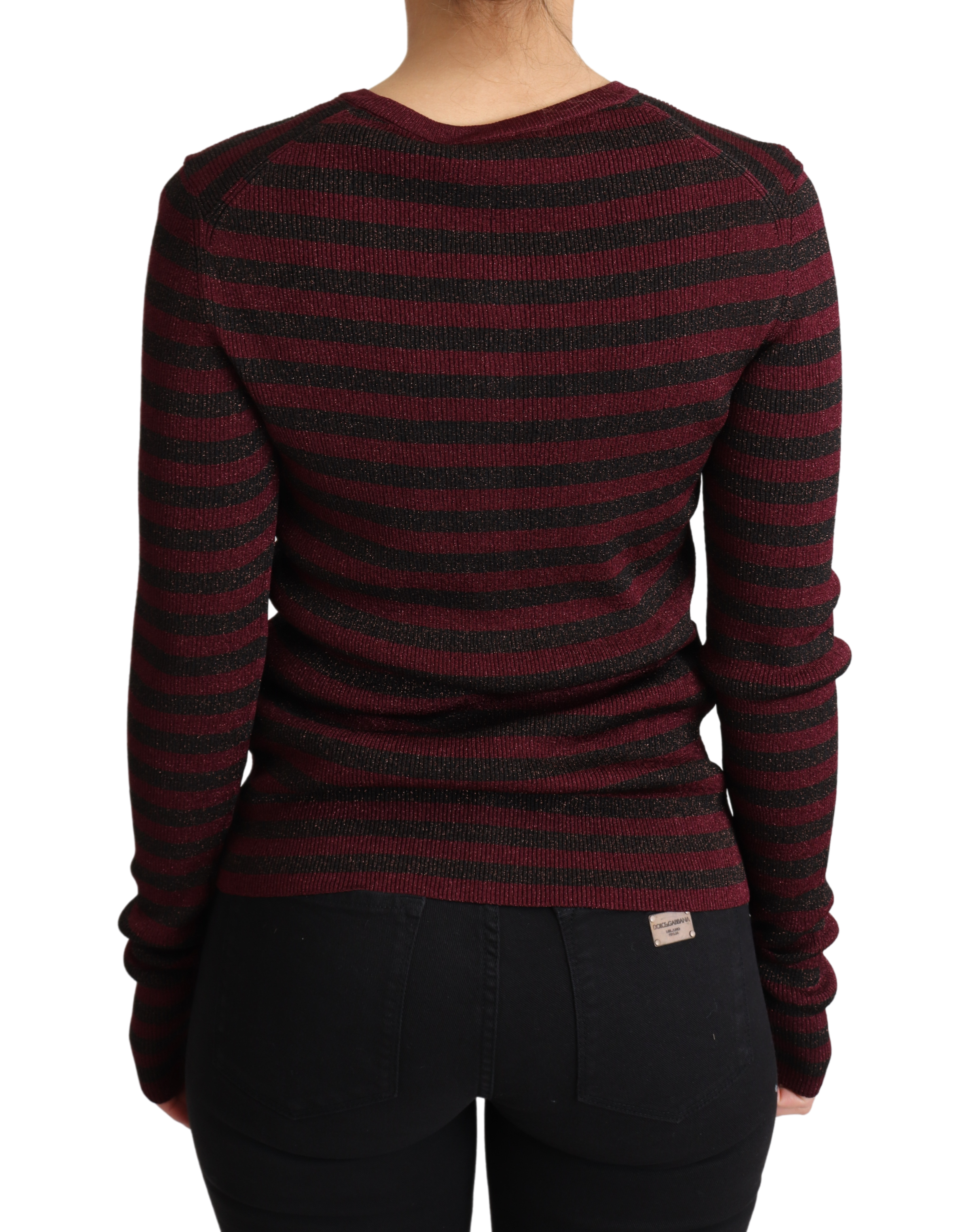 Jersey de punto de viscosa a rayas negras y rojas de Dolce & Gabbana-7